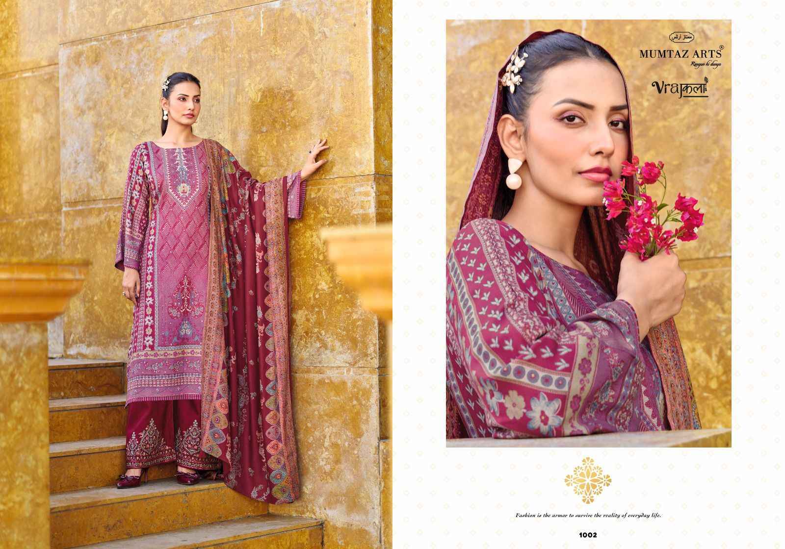 Mumtaz Arts Pearl Viscose Pashmina Dress Material (4 pcs Catalogue)