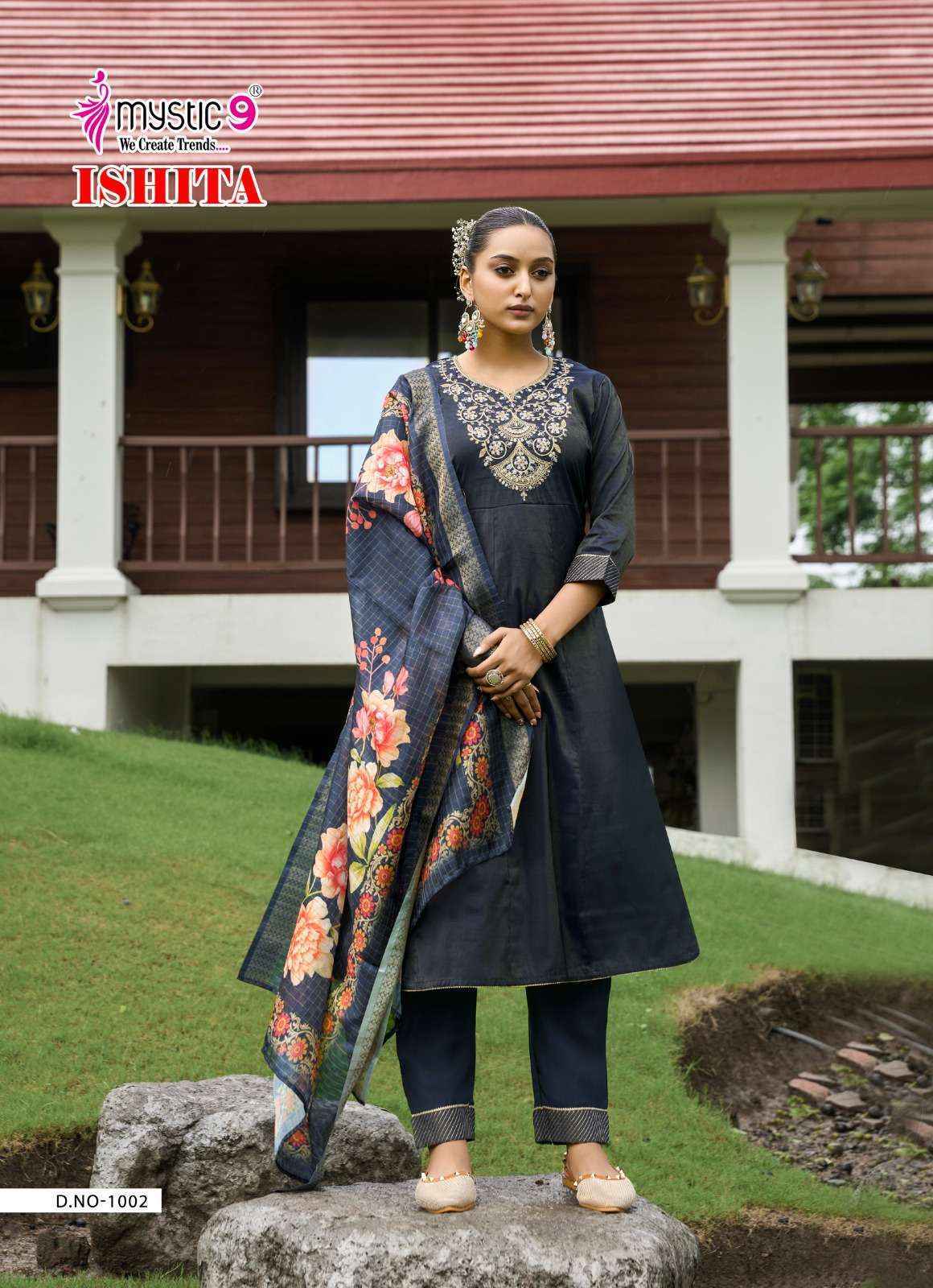 Mystic 9 Ishita Vol-1 Roman SilkReadymade Suit (8 pcs Catalogue)