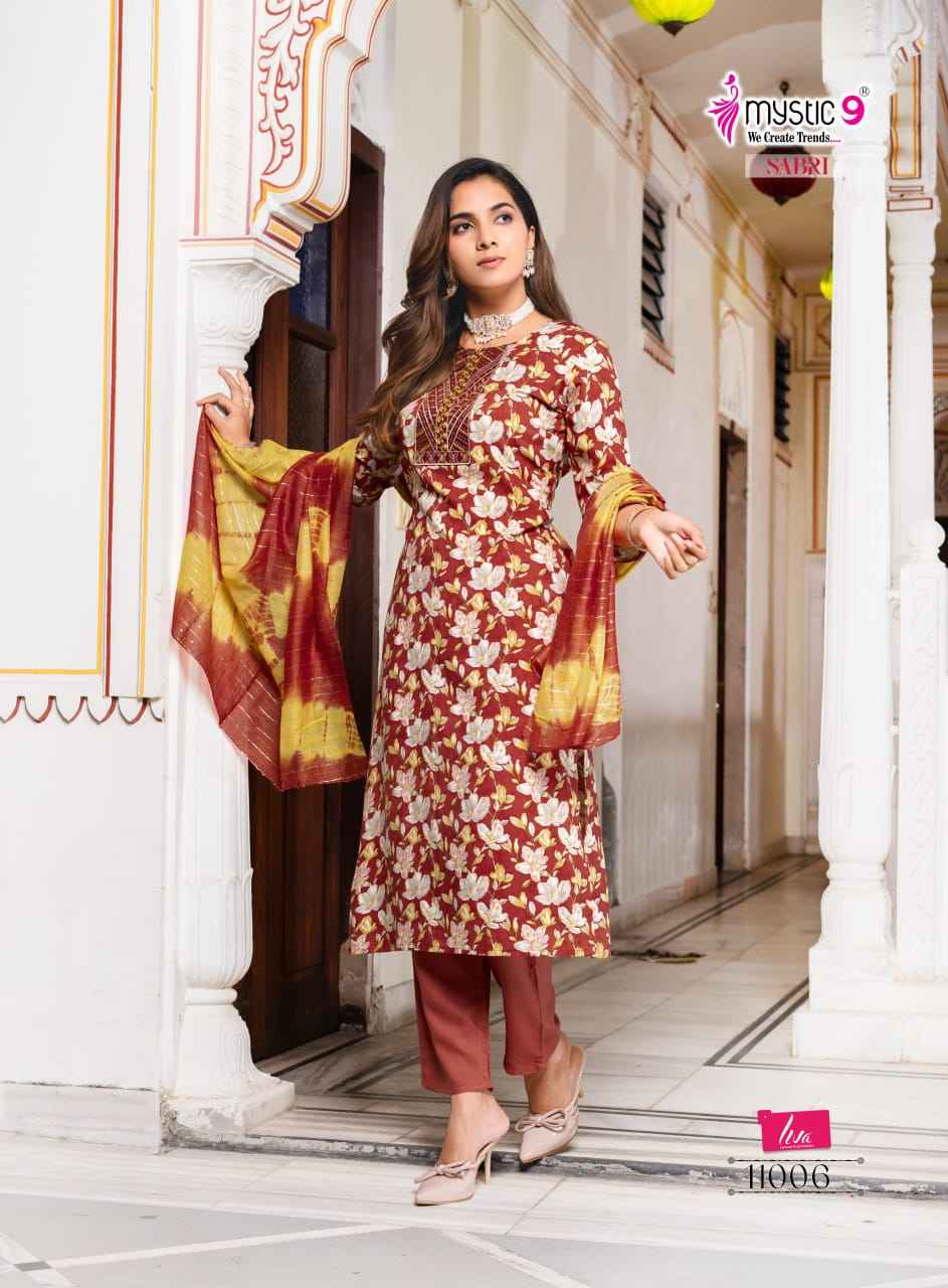 Mystic 9 Sabri Vol-11 Reyon Readymade Suit (8 pcs Catalogue)
