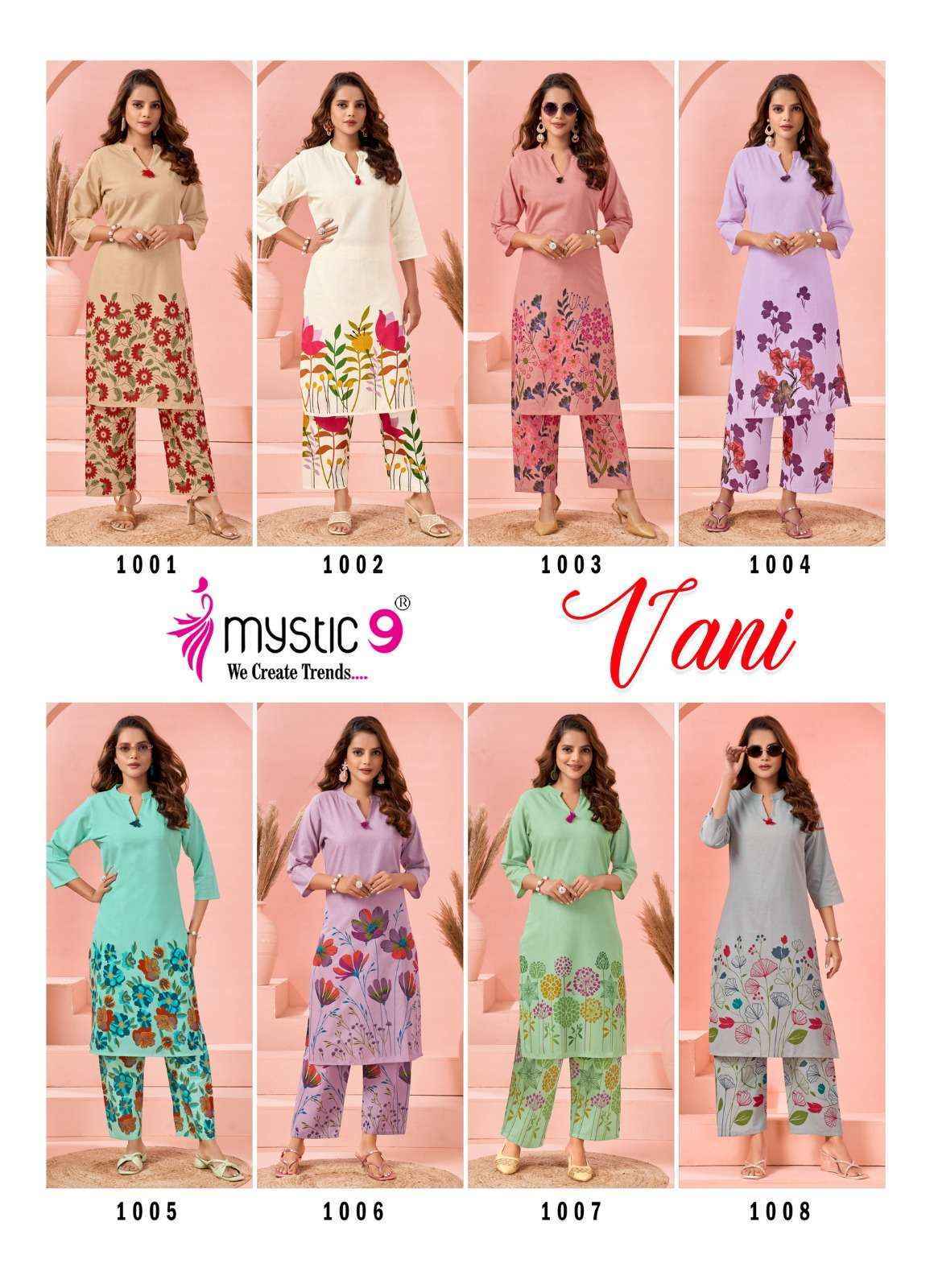 Mystic 9 Vani Vol-1 Cotton Flex Co Ord Set (8 pcs Catalogue)