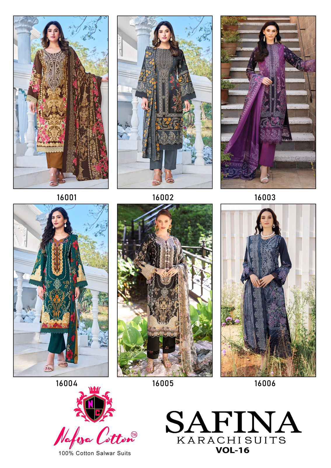Nafisa Cotton Safina Vol-16 Cotton Dress Material (6 pcs Catalogue)