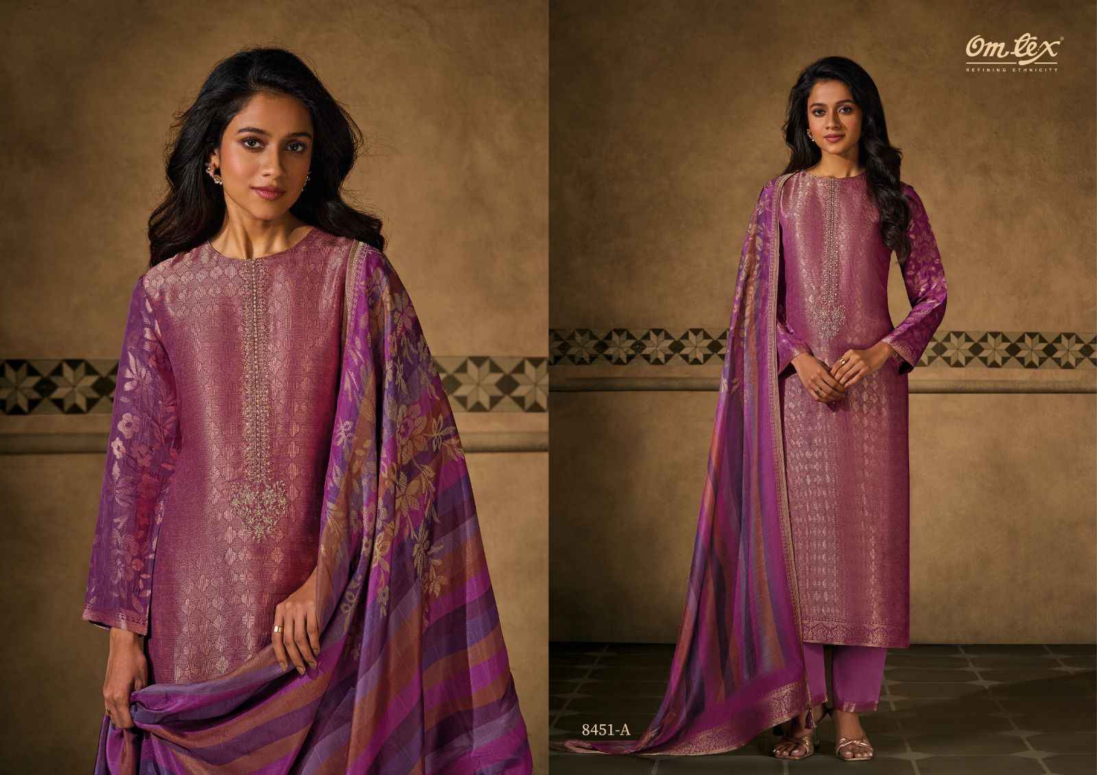 Omtex Baarish Karin Jacquared Dress Material (3 Pc Catalouge)