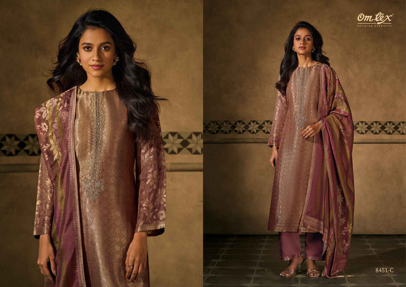 Omtex Baarish Karin Jacquared Dress Material (3 Pc Catalouge)