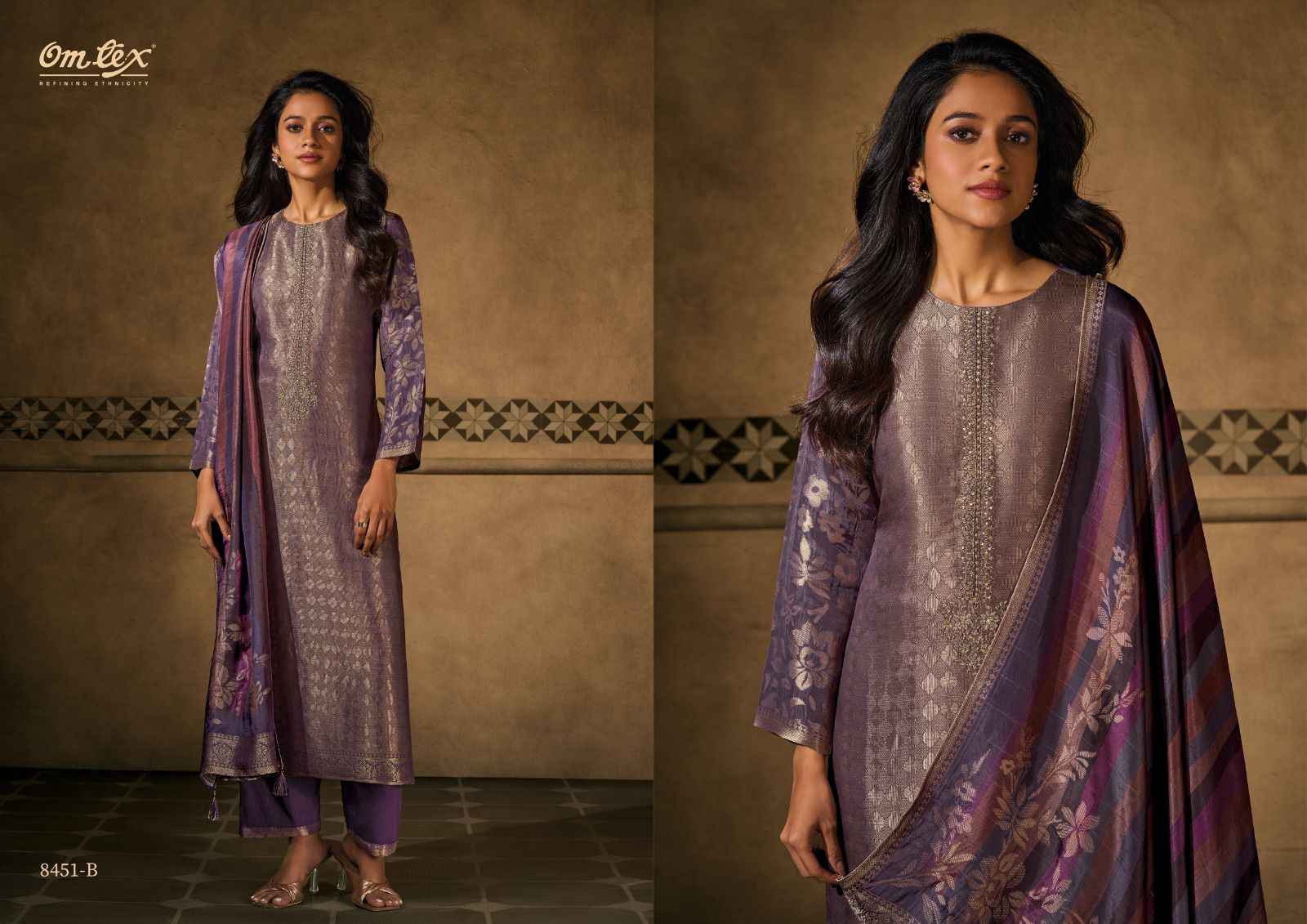 Omtex Baarish Karin Jacquared Dress Material (3 Pc Catalouge)