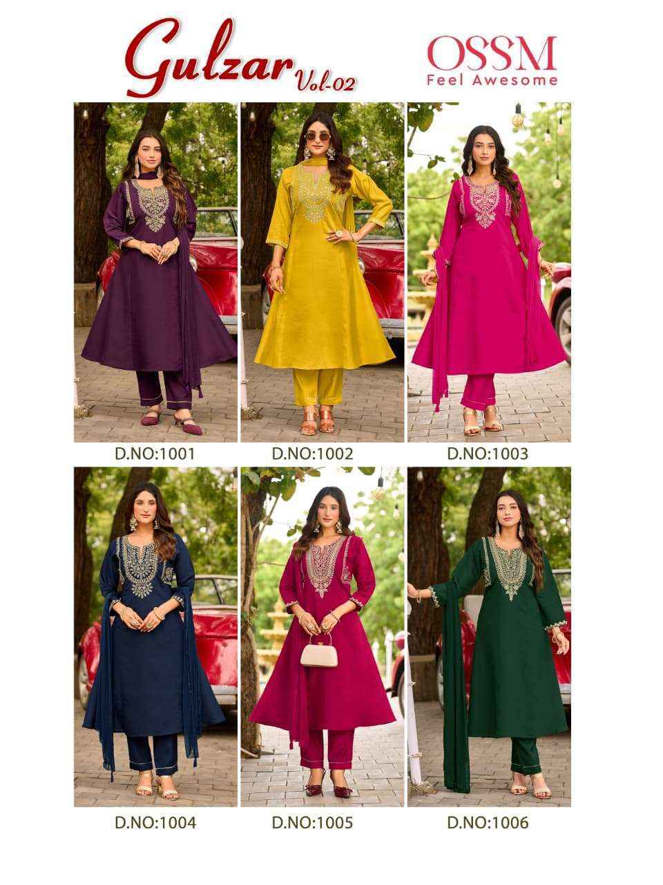 Ossm Gulzar Vol-2 Roman Silk Readymade Suit (6 pcs Catalogue)