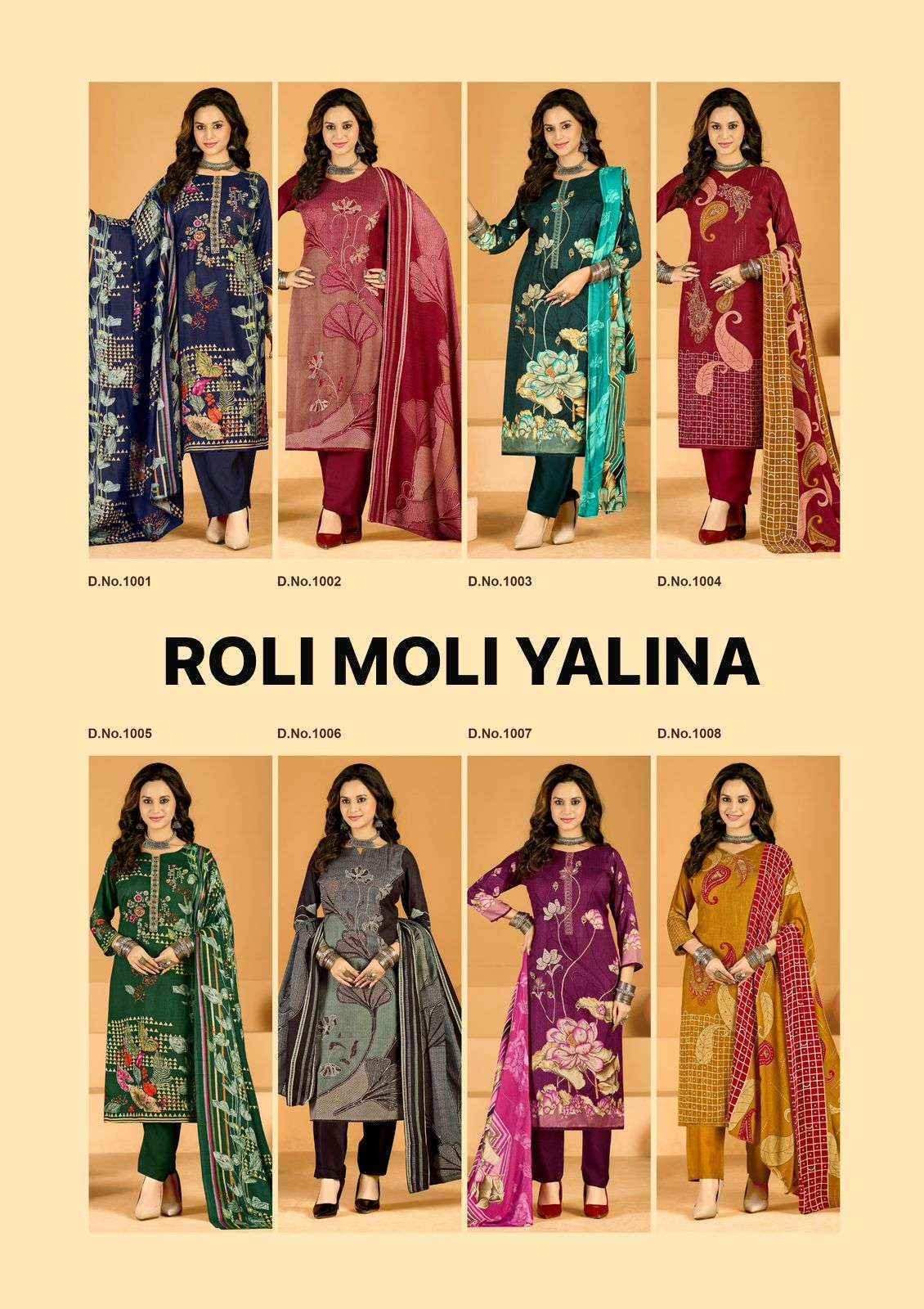 Roli Moli Yalina Pashmina Dress Material 8 pcs Catalogue