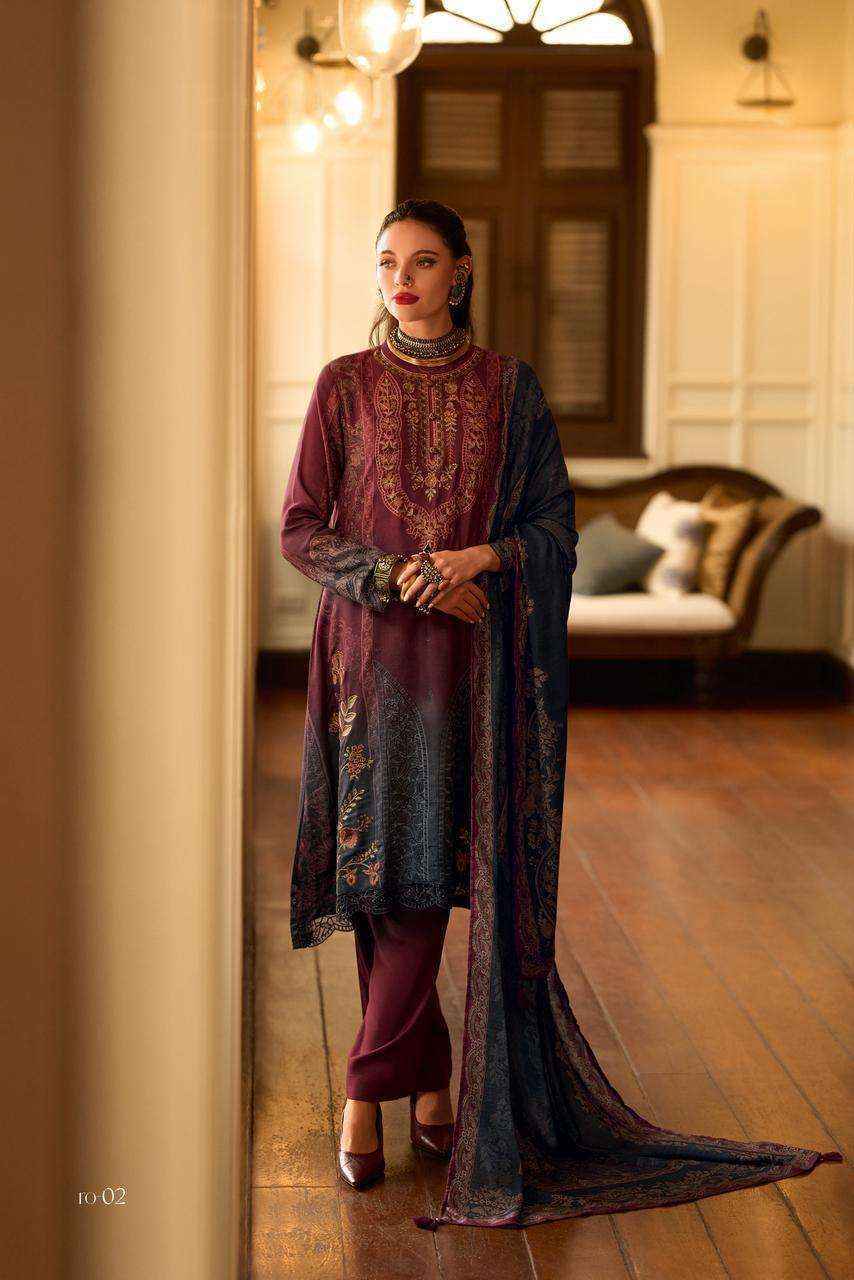 Varsha Pescombre Viscouse Pashmina Dress Material 4 pcs Catalogue