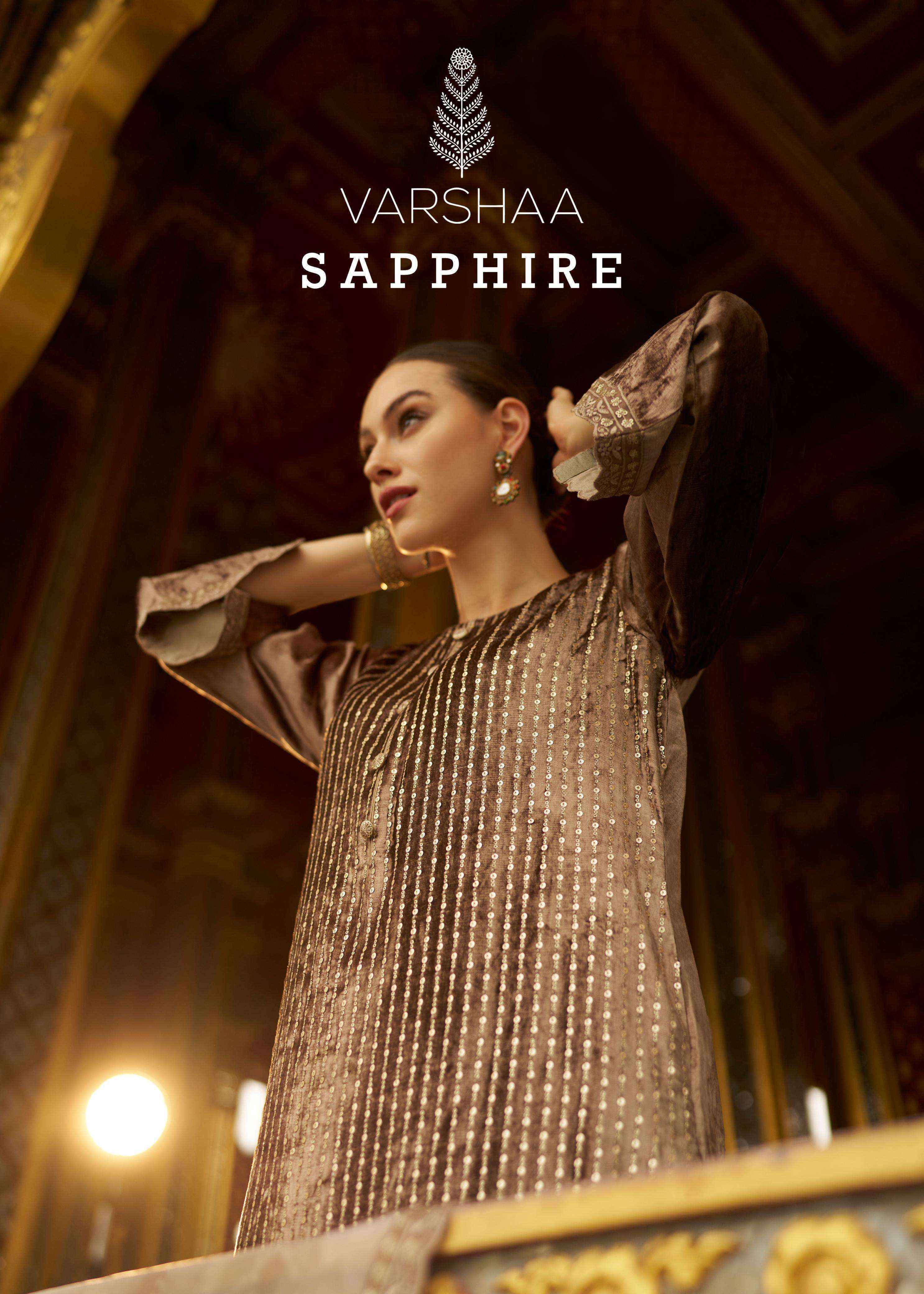 Varshaa Sapphire Velvet Dress Material 4 pcs Catalogue
