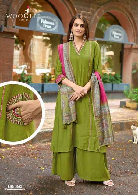 Wooglee Chitrangna Barline Viscose Readymade Suit (6 pcs Catalogue)