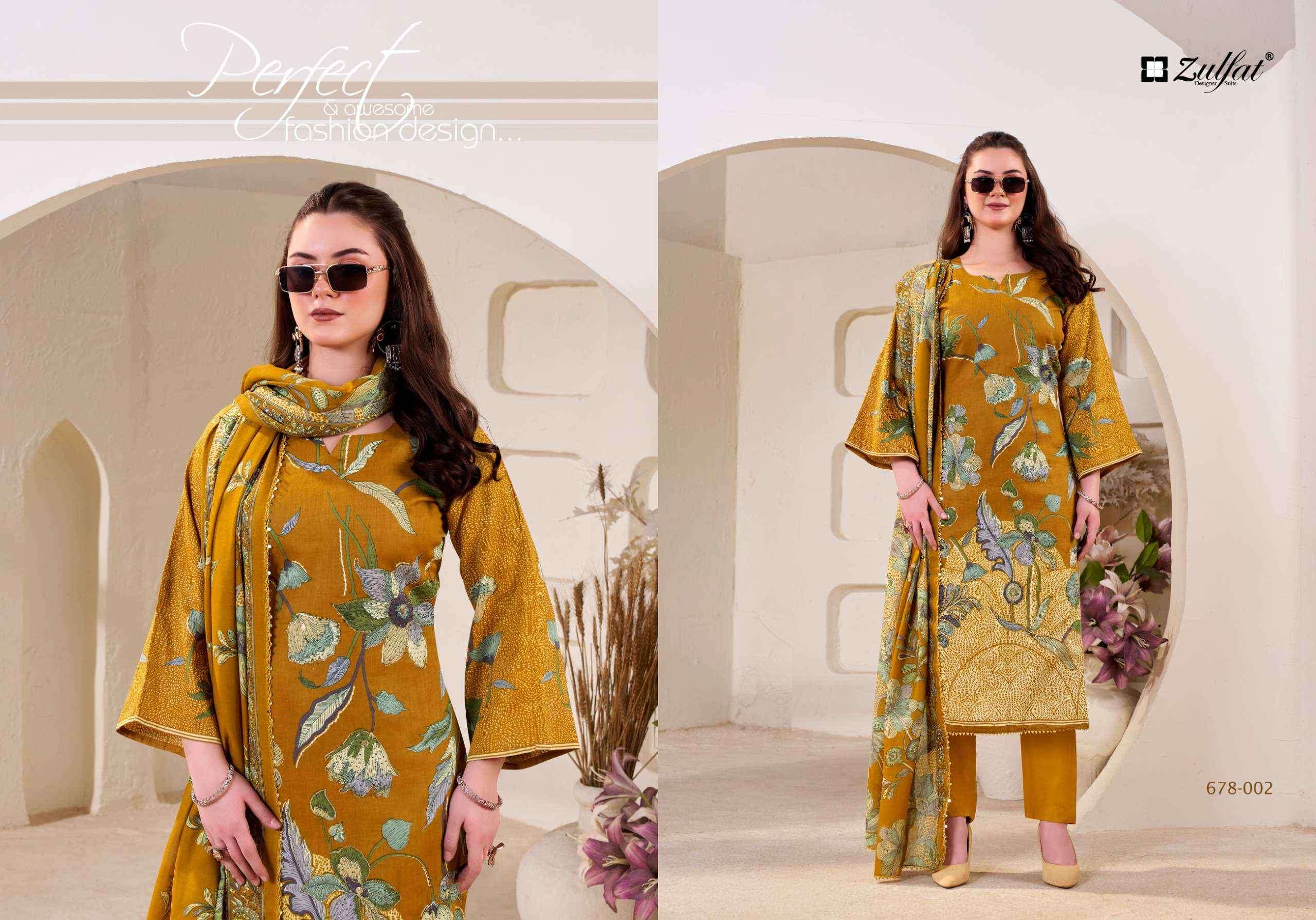 Zulfat Nasreen Jam Satin Dress Material (4 pcs Catalogue)