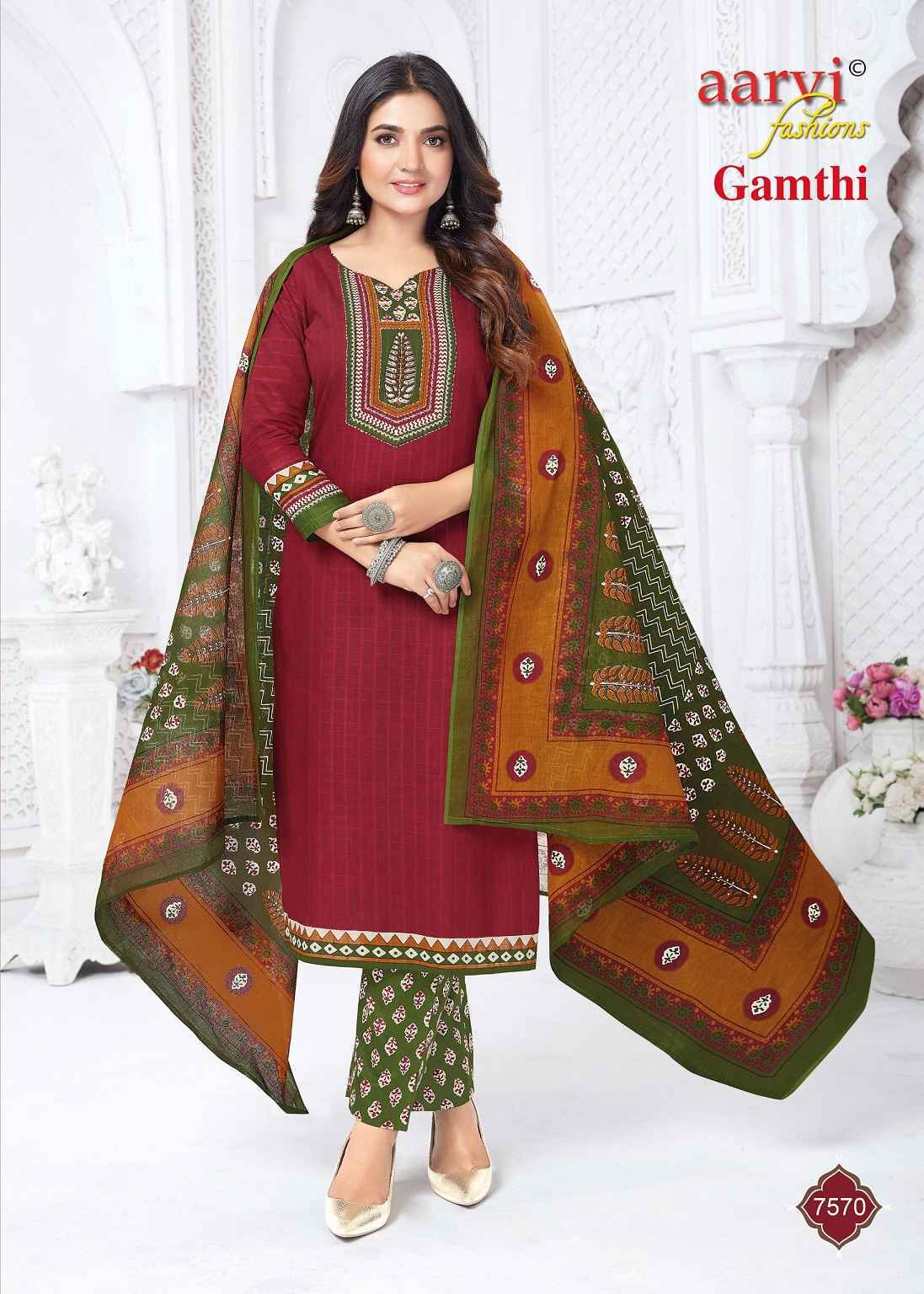 Aarvi Fashion Gamthi Vol-12 Radymade Cotton Dress (10 pcs Catalogue)