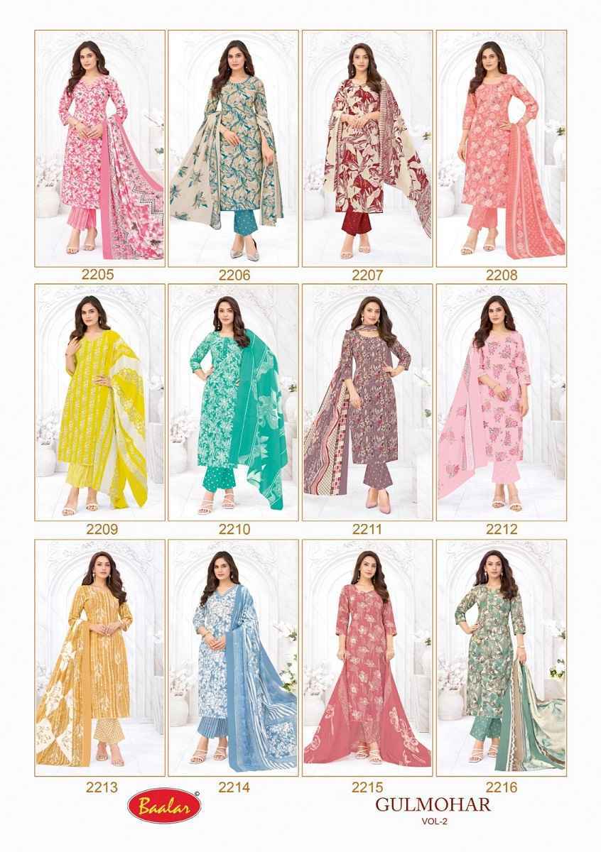 Baalar Gulmohar Vol-2 Cotton Dress Material (12 pcs Catalogue)