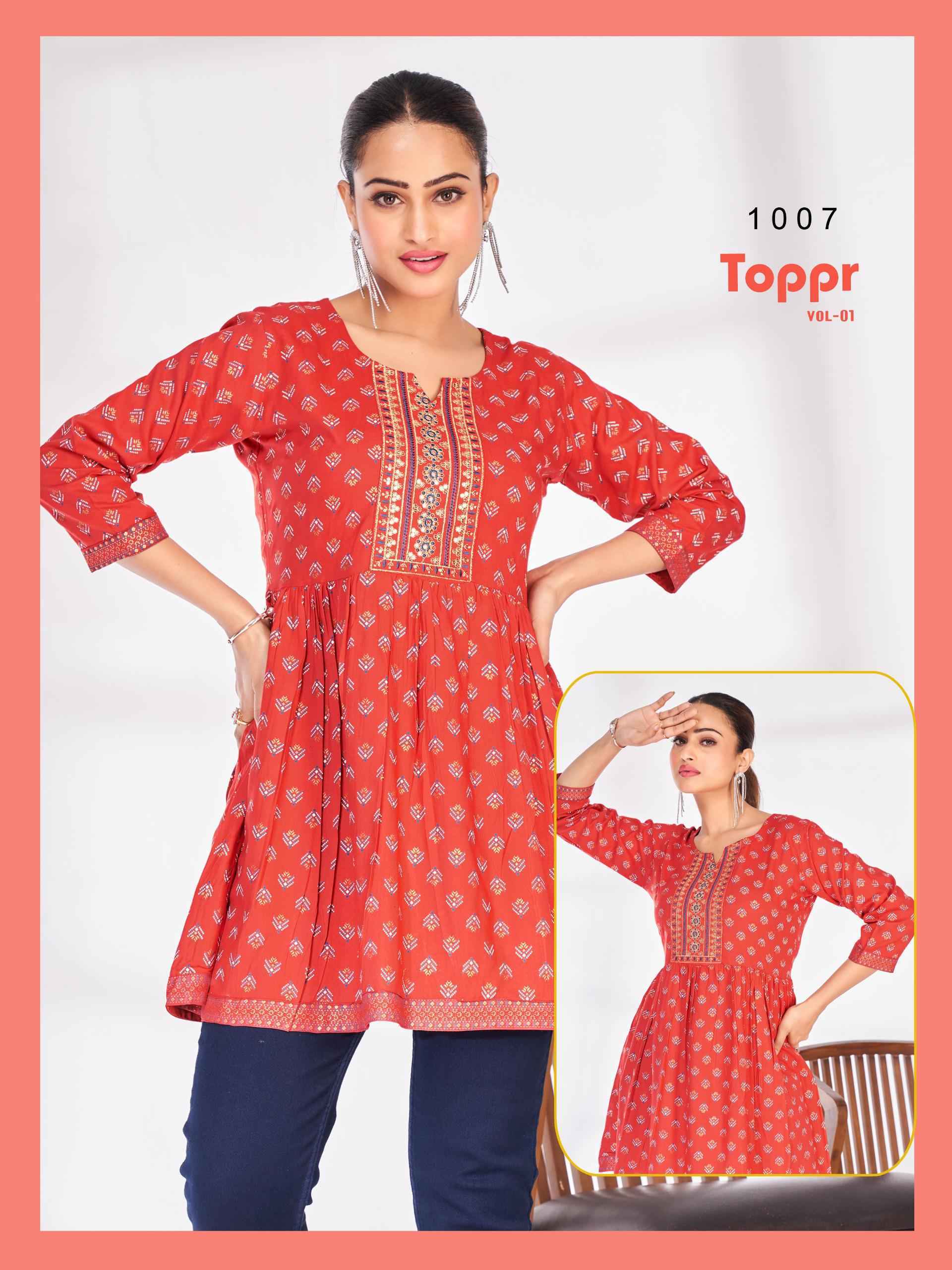 Blue Hills Toppr Vol 1 Rayon Top 10 pcs Catalogue