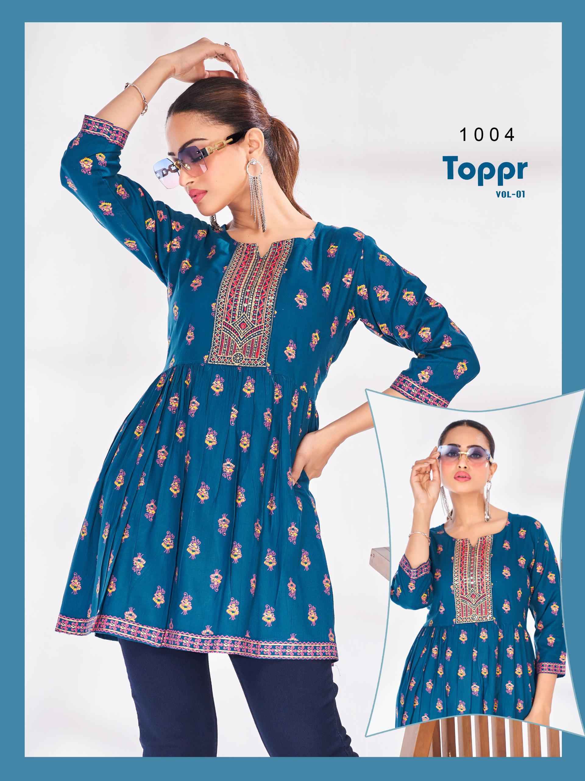 Blue Hills Toppr Vol 1 Rayon Top 10 pcs Catalogue
