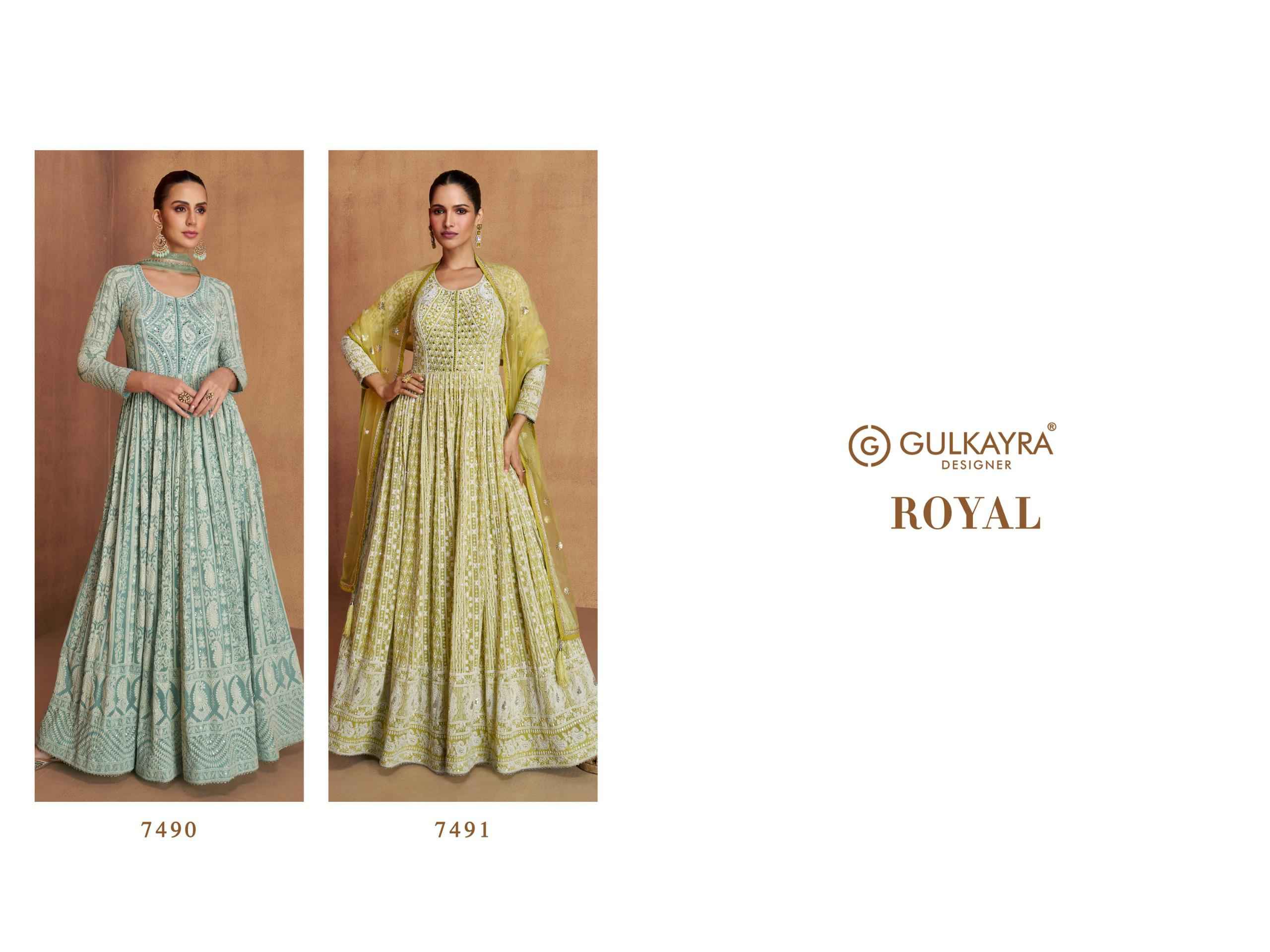 Gulkayra Designer Royal Georgette Readymade Gown (2 Pc Catalouge)