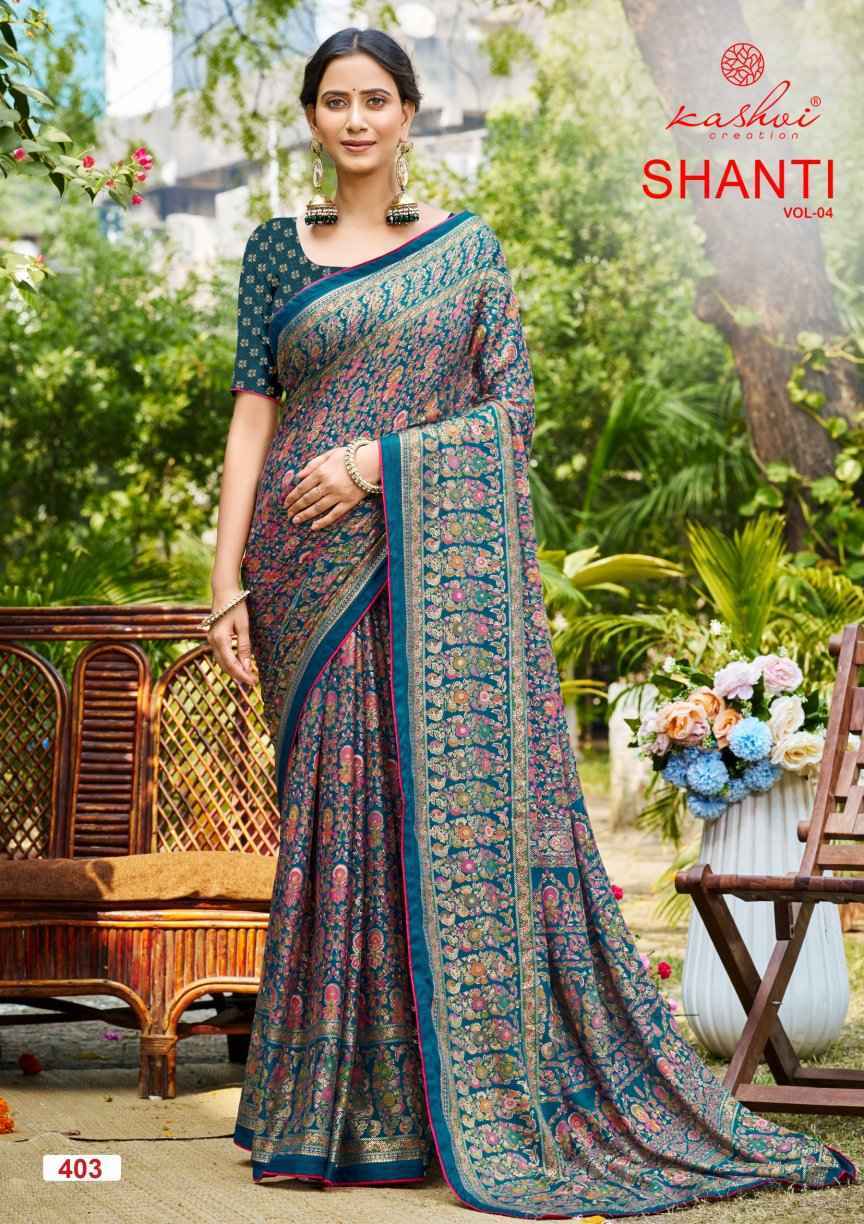 Kashvi Shanti Vol-4 Moss Foil Saree (8 pcs Catalogue)