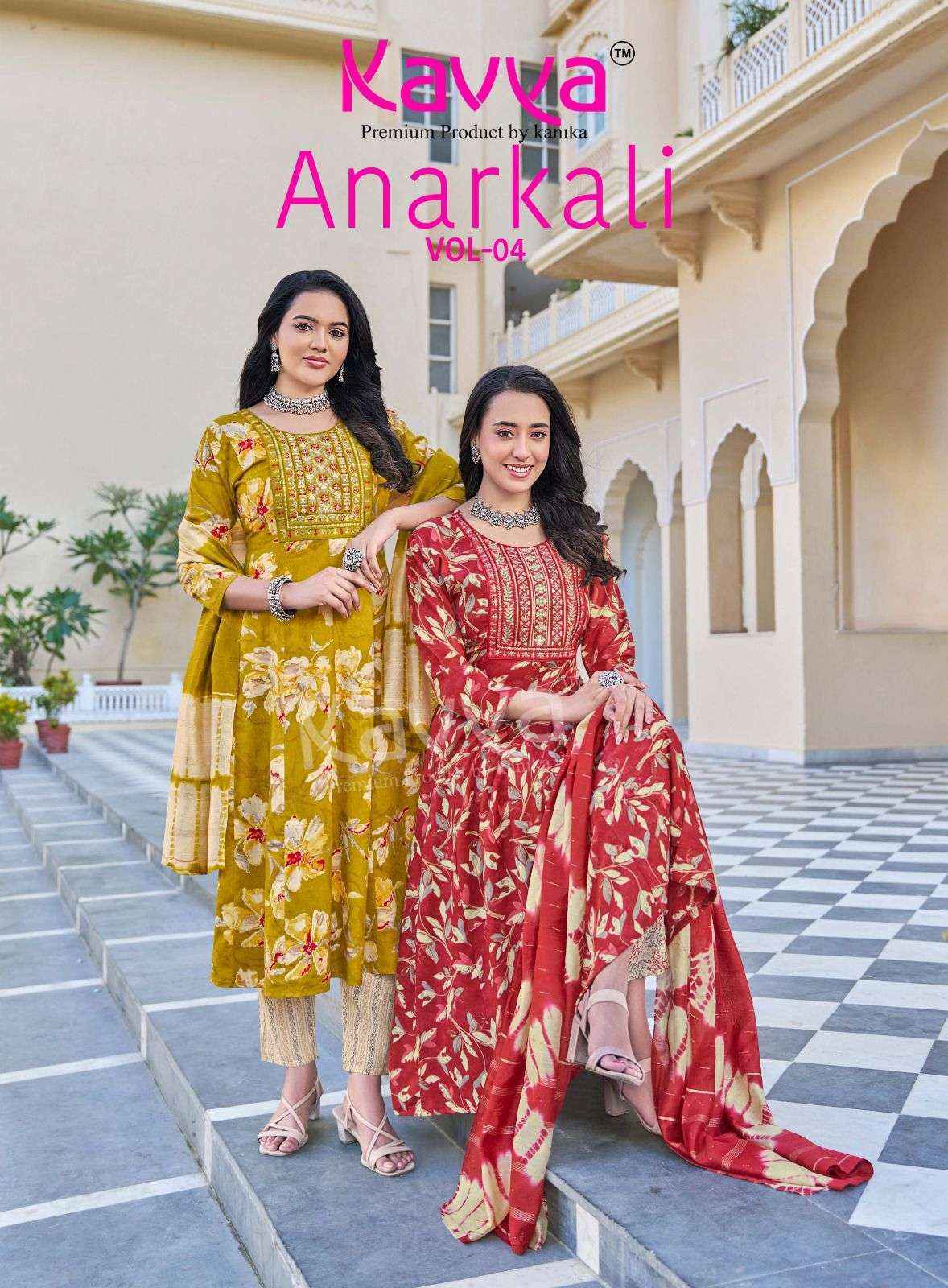 Kavya Anarkali Vol-4 Rayon Readymade Suit (10 pcs Catalogue)