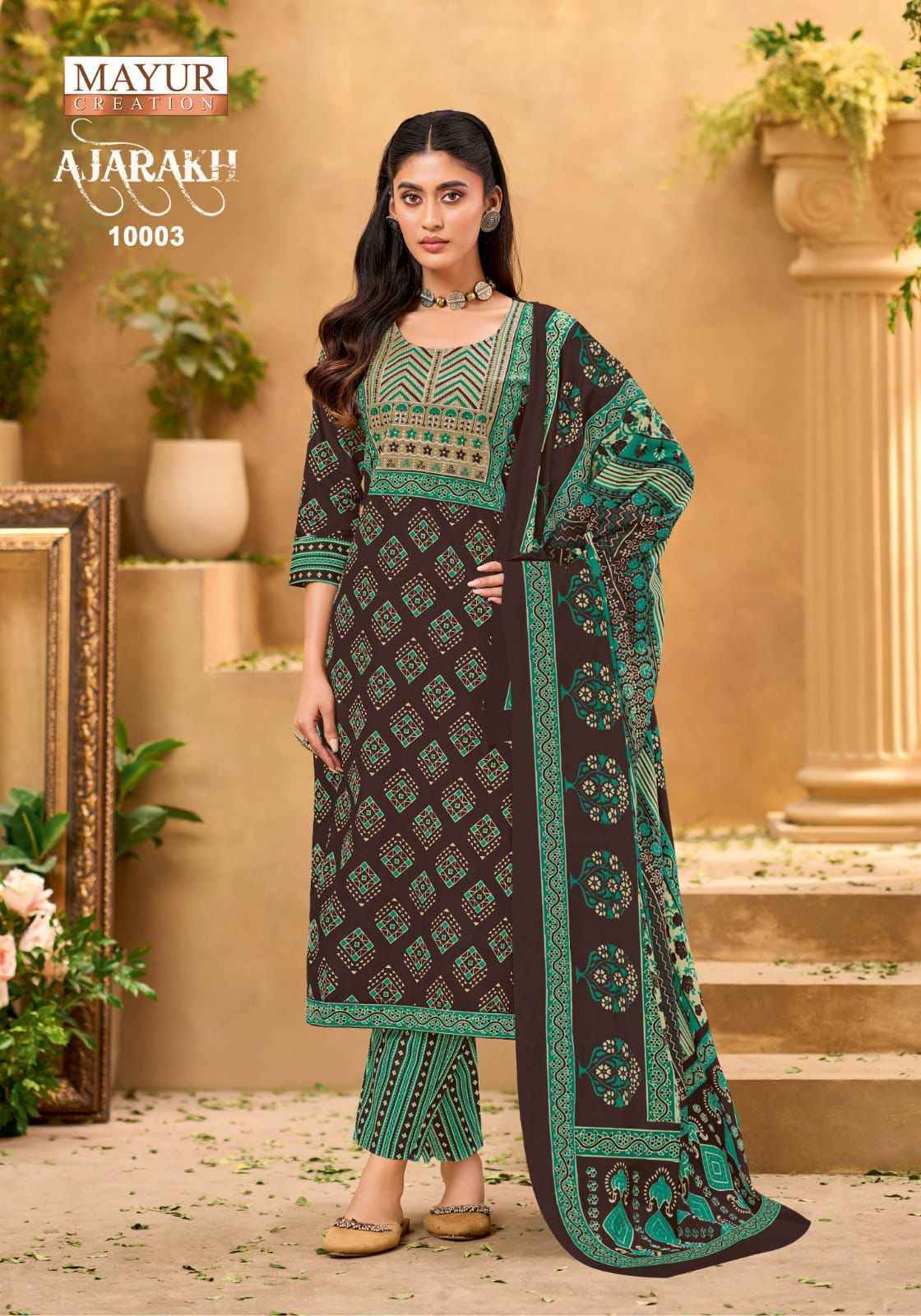 Mayur Creation Ajarakh Vol 10 Readymade Cotton Dress 10 pcs Catalogue