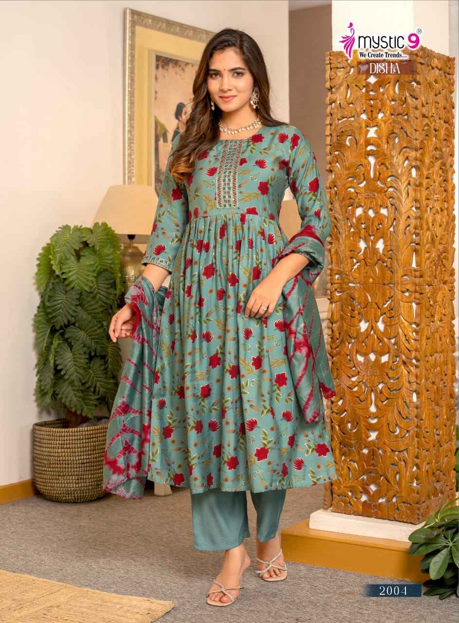 Mystic 9 Disha Vertican Foil Readymade Suit (8 pcs Catalogue)