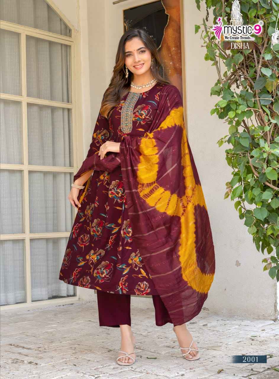 Mystic 9 Disha Vertican Foil Readymade Suit (8 pcs Catalogue)