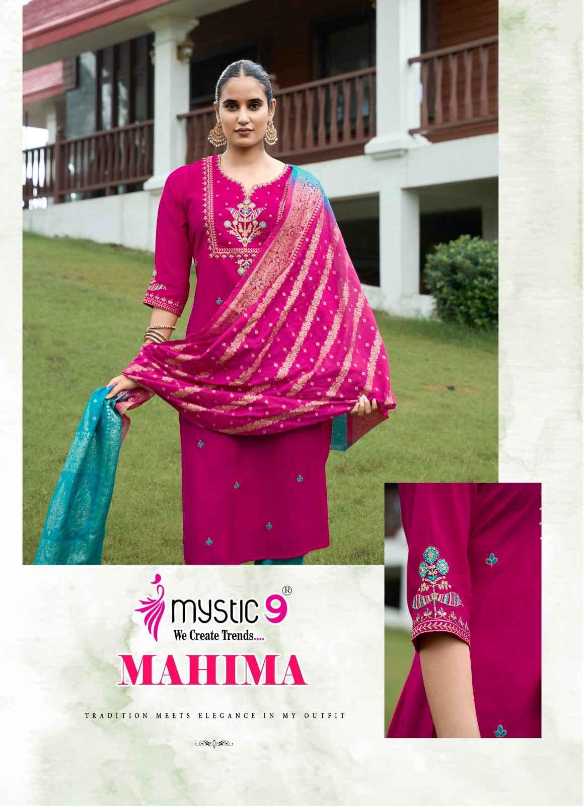 Mystic 9 Mahima Vol-1 Roman Silk Readymade Suit (8 pcs Catalogue)