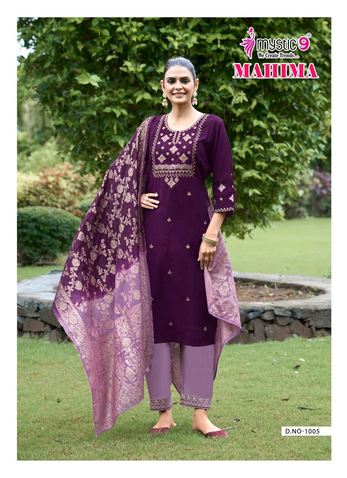 Mystic 9 Mahima Vol-1 Roman Silk Readymade Suit (8 pcs Catalogue)