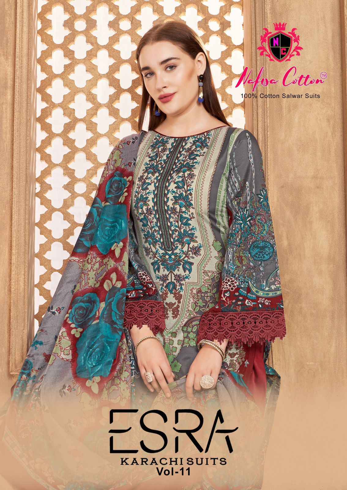 Nafisa Cotton Esra Karachi Vol-11 Cotton Dress Material (6 Pc Catalog)