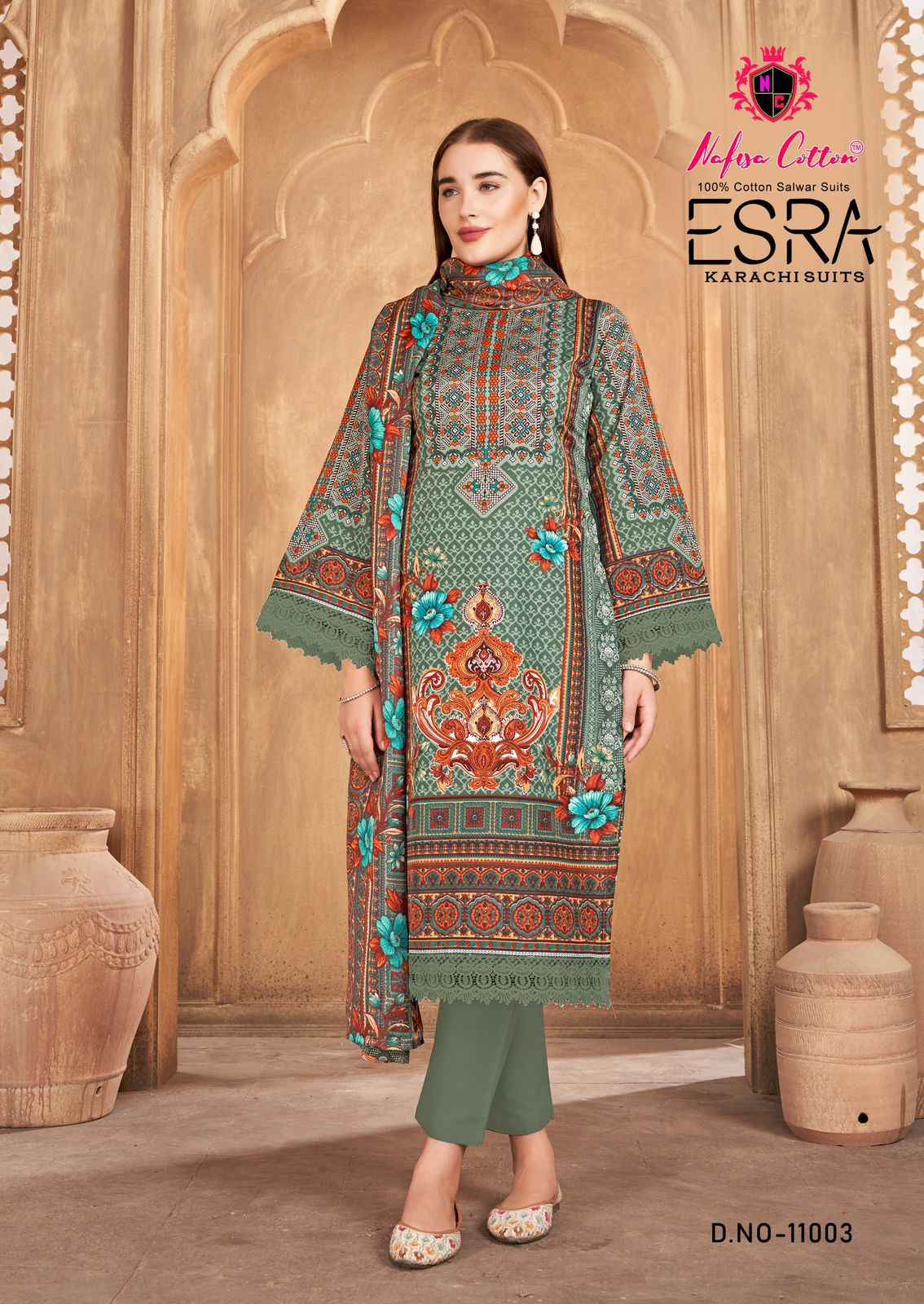 Nafisa Cotton Esra Karachi Vol-11 Cotton Dress Material (6 Pc Catalog)