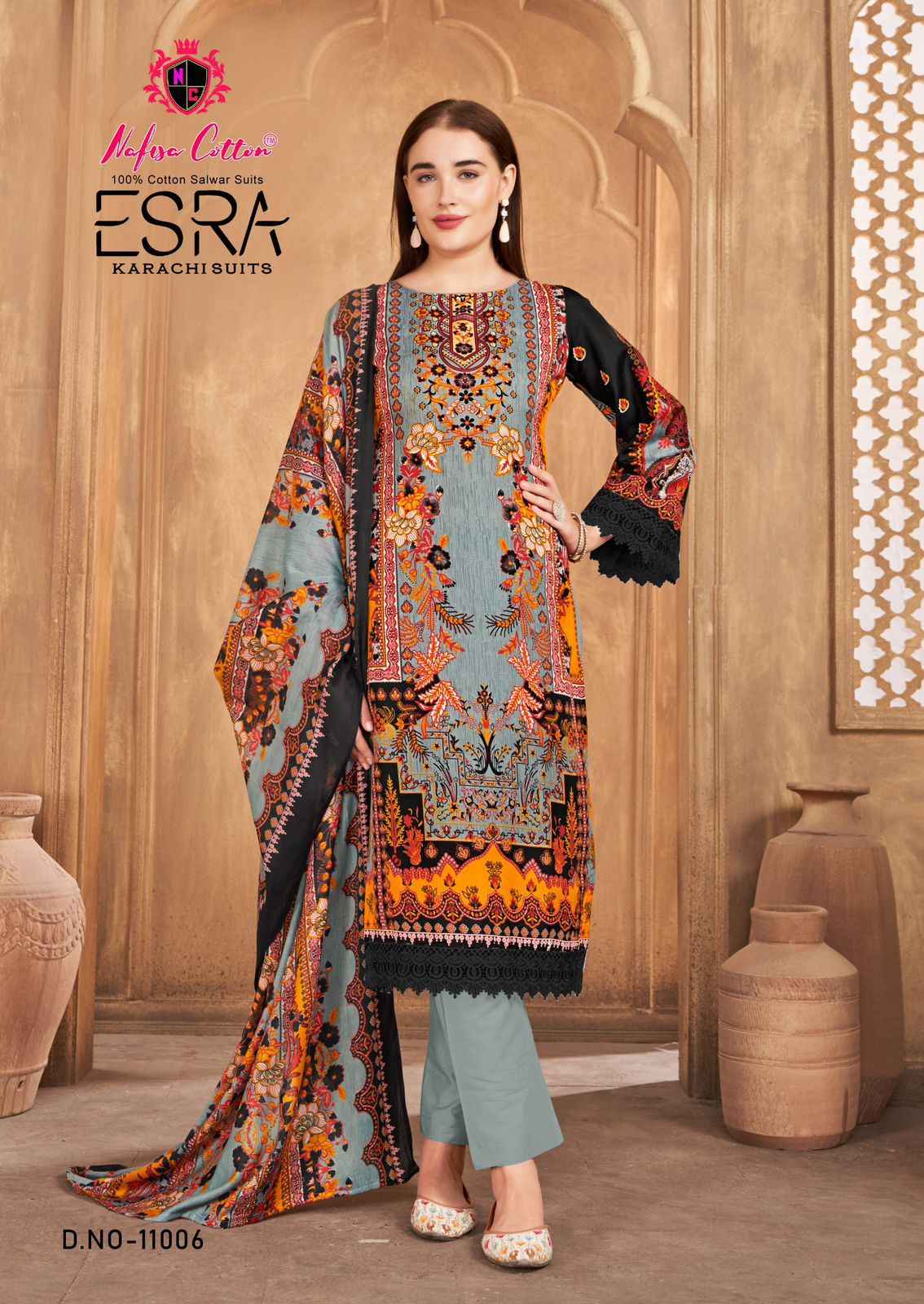 Nafisa Cotton Esra Karachi Vol-11 Cotton Dress Material (6 Pc Catalog)