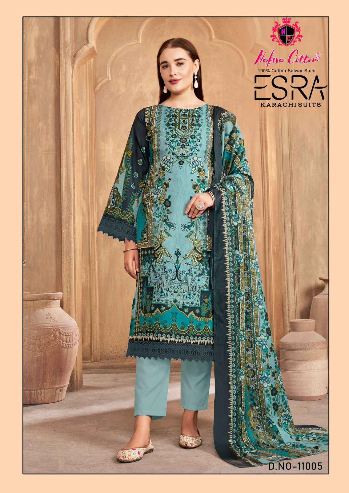 Nafisa Cotton Esra Karachi Vol-11 Cotton Dress Material (6 Pc Catalog)