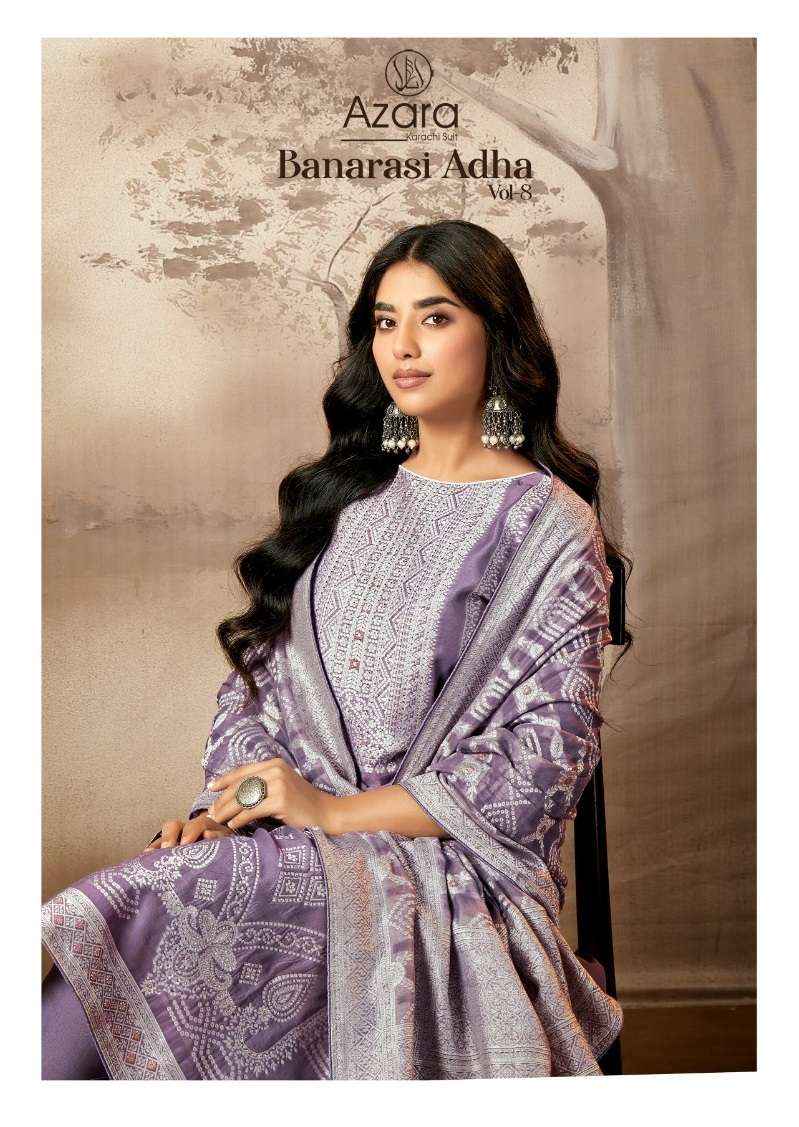 Radhika Fashion Azara Banarashi Adah Vol-8 Cotton Jacquard Dress Material (6 pcs Catalogue)