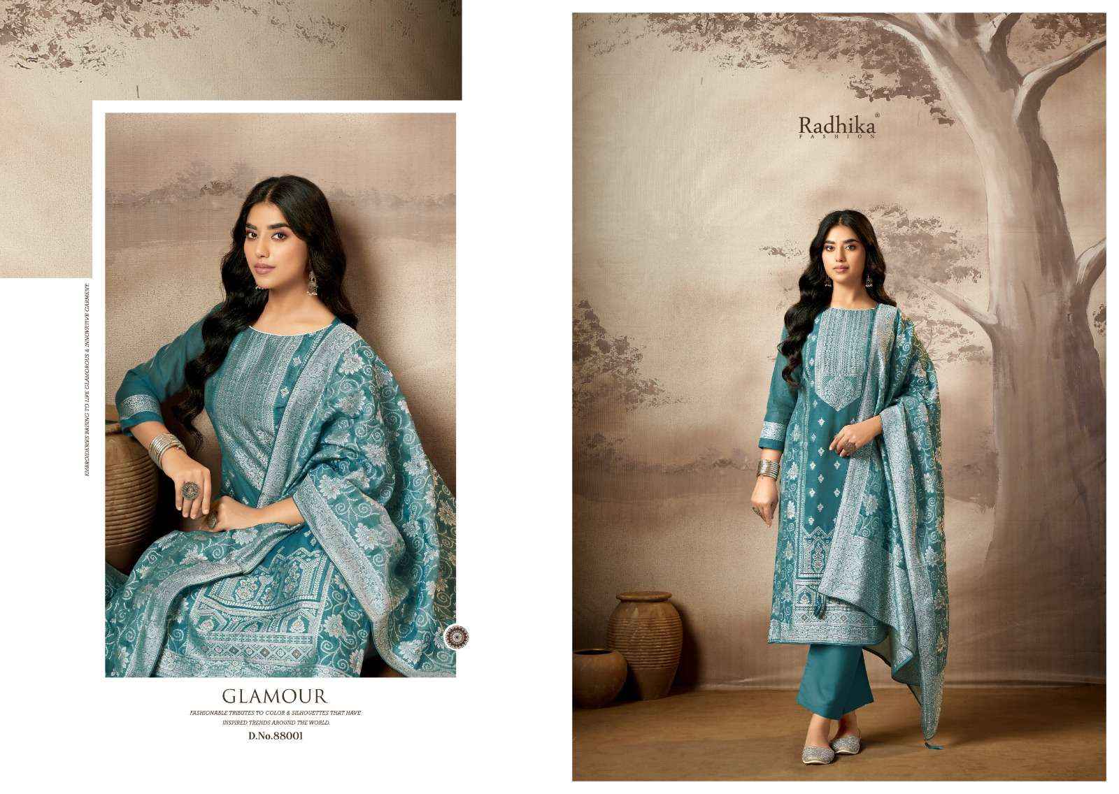 Radhika Fashion Azara Banarashi Adah Vol-8 Cotton Jacquard Dress Material (6 pcs Catalogue)