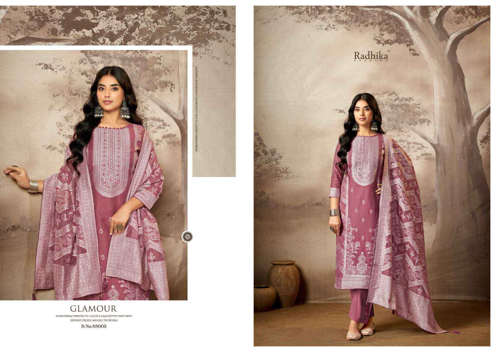 Radhika Fashion Azara Banarashi Adah Vol-8 Cotton Jacquard Dress Material (6 pcs Catalogue)