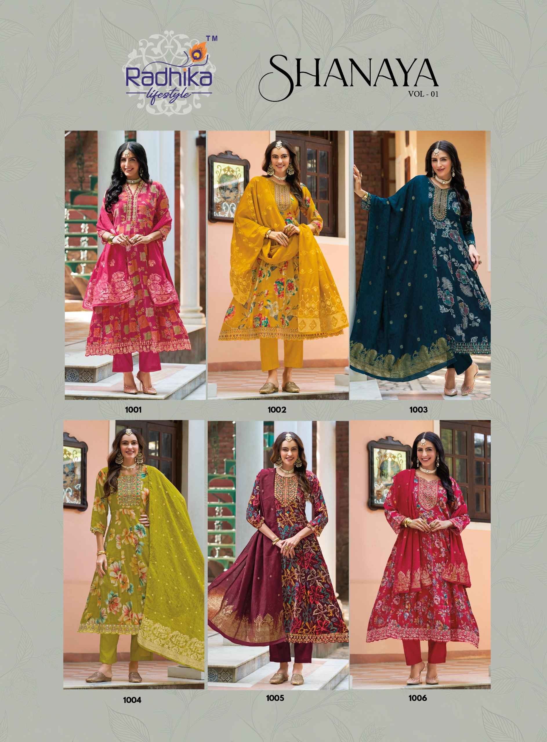 Radhika Lifestyle Shanaya Vol-1 Milano Print Readymade Suit (6 pcs Catalogue)