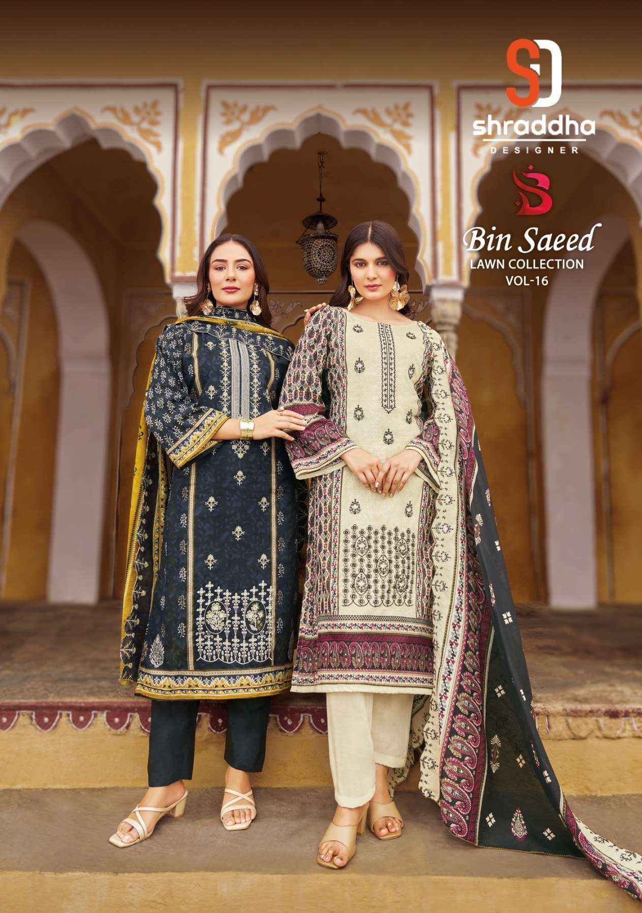 Shraddha Designer Bin Saeed Vol 16 Cotton Dress Material 8 pcs Cataloge