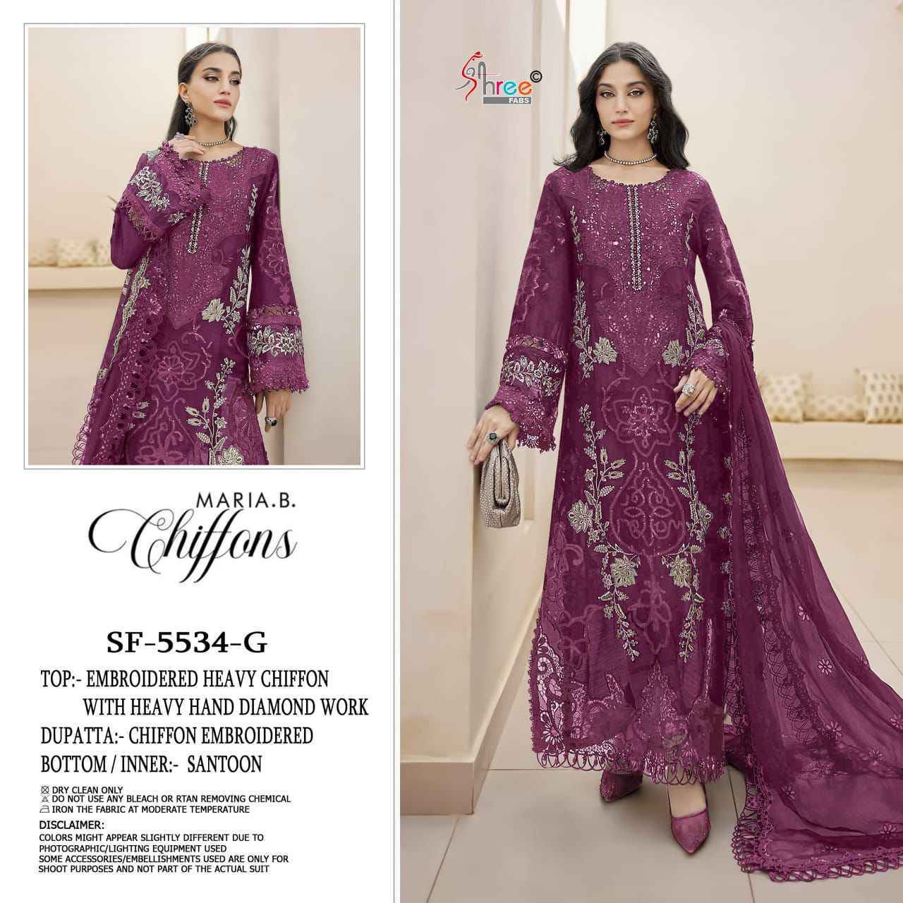 Shree Fabs D No SF 5534 Siffon Dress Material 4 pcs Catalogue