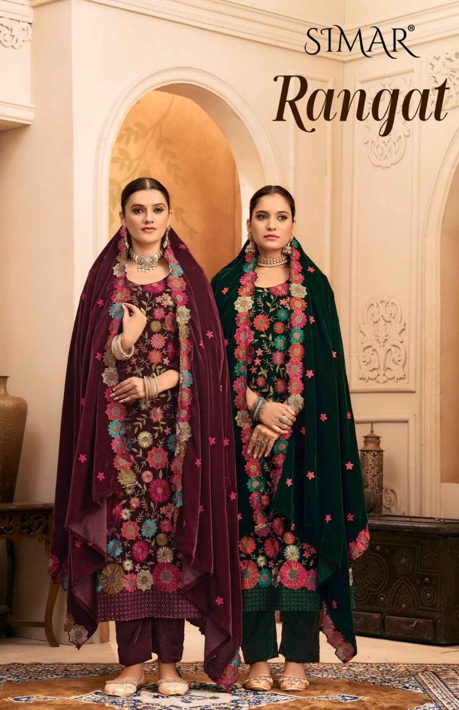 Simar Rangat-11382 Velvet Dress Material (4 pcs Catalogue)