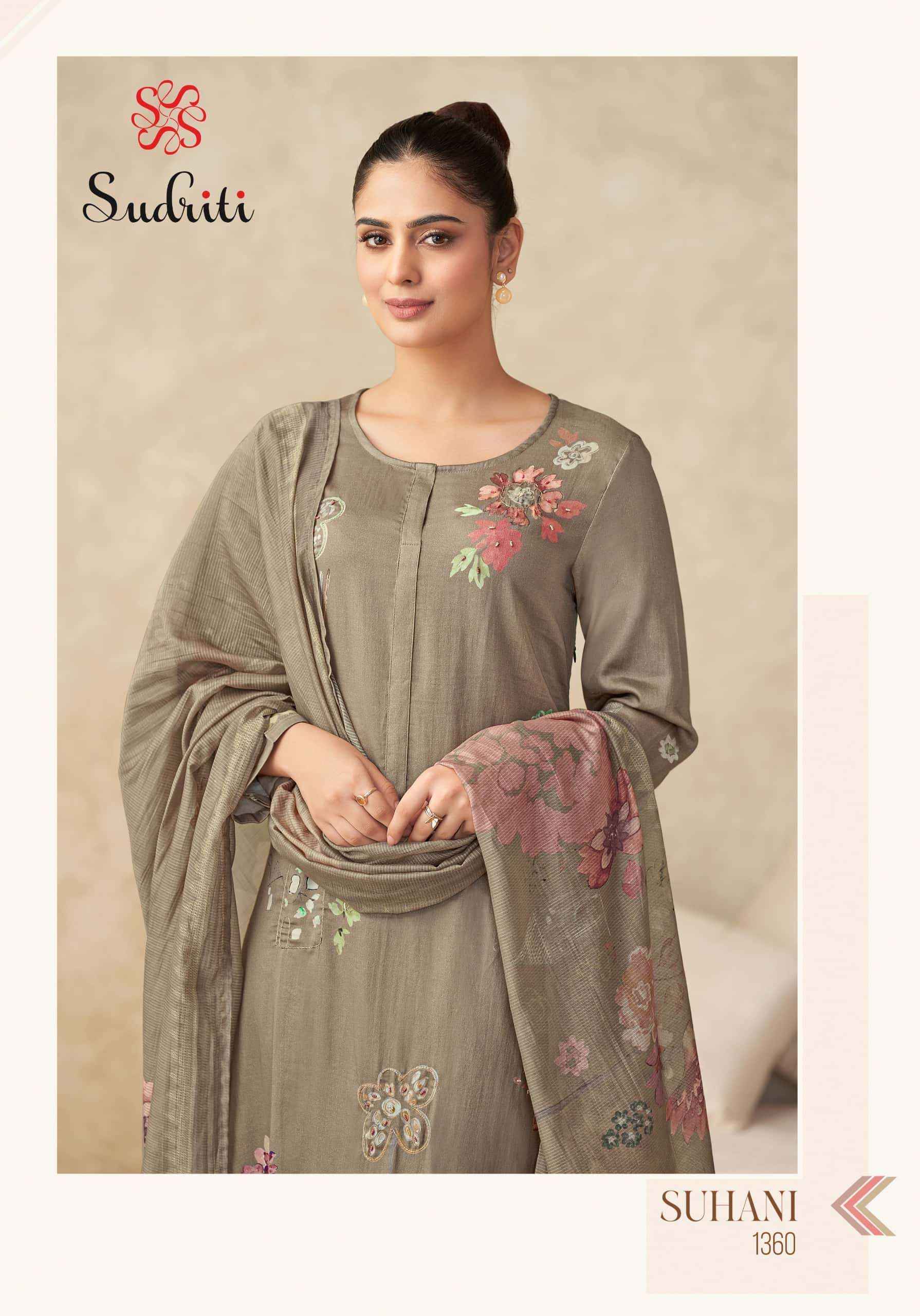 Sudriti Suhani Italian Satin Dress Material (6 pcs Catalogue)