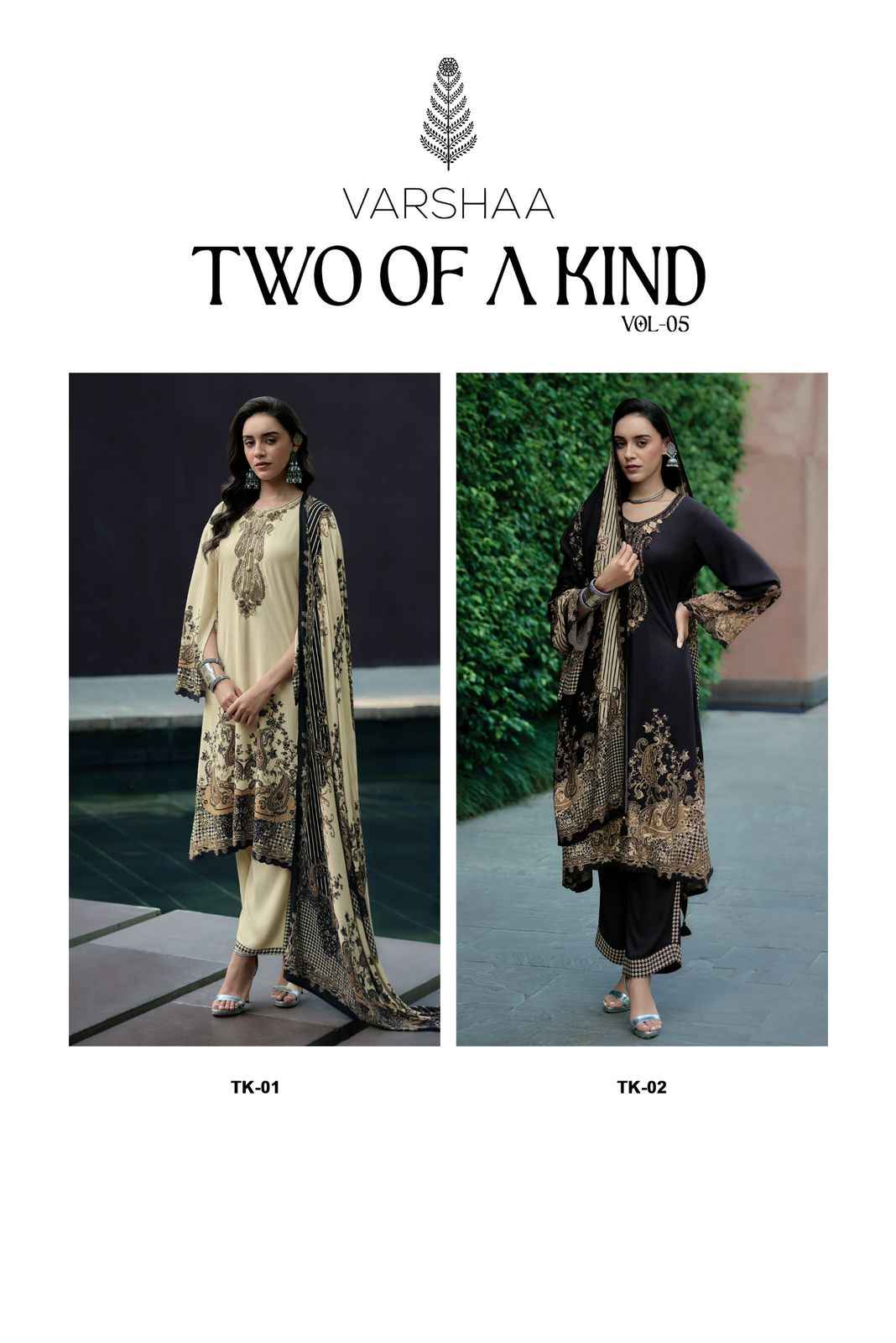 Varsha Two Of A Kind Vol-5 Pashmina Dress Material (2 pcs Catalogue)