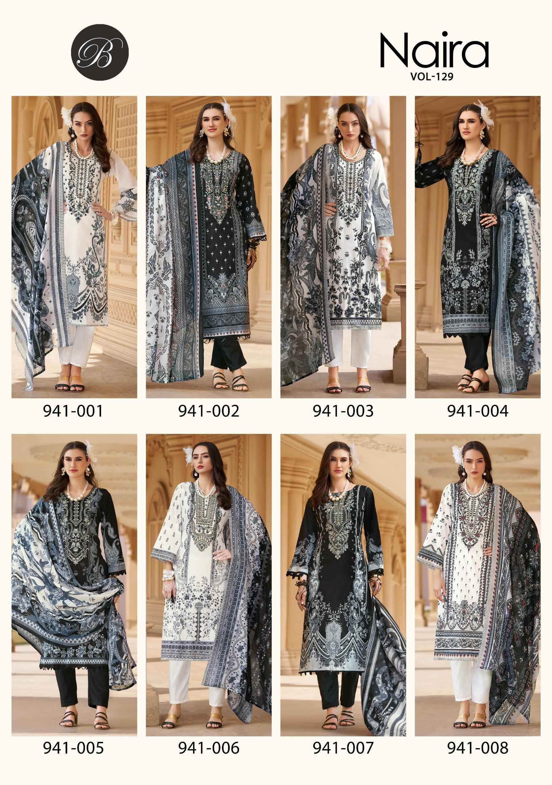 Belliza Naira Vol-129 Cotton Dress Material (8 pcs Cataloge)