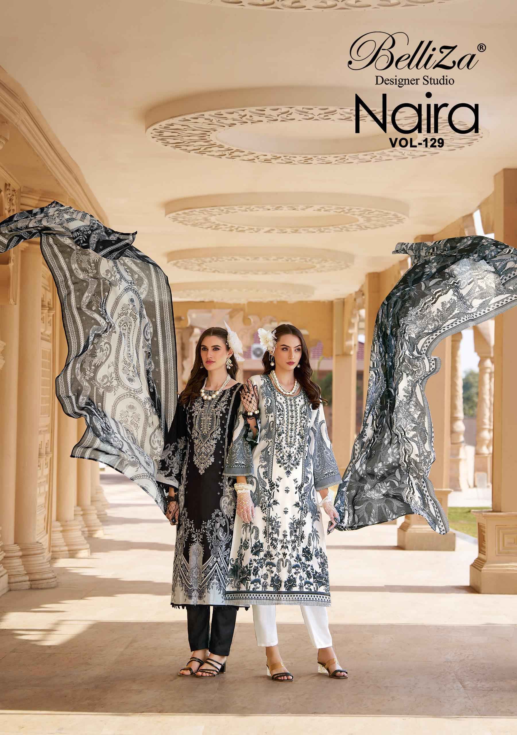Belliza Naira Vol-129 Cotton Dress Material (8 pcs Cataloge)