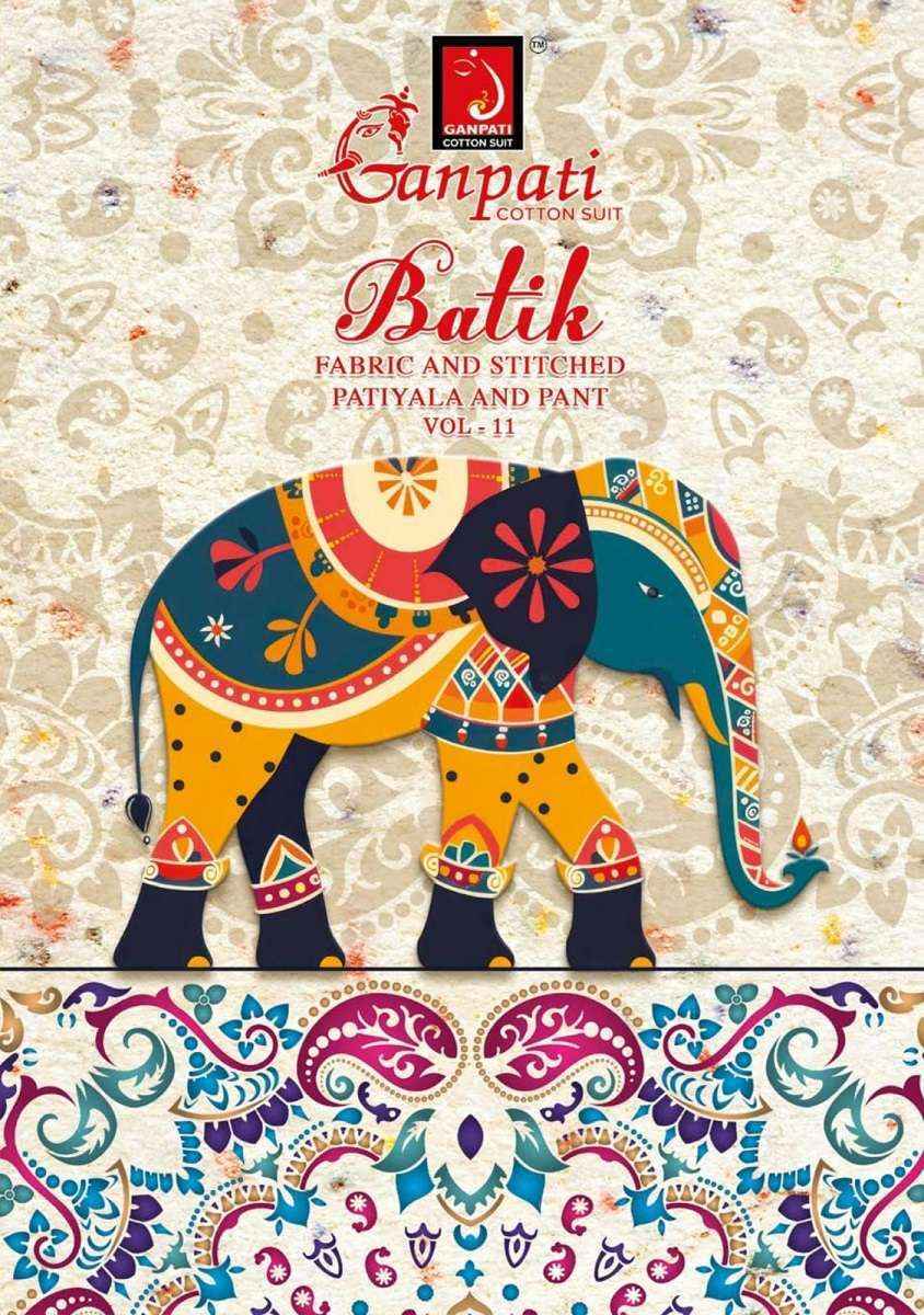 Ganpati Batik Patiyala Vol-11 Cotton Dress Material (12 pcs Catalogue)