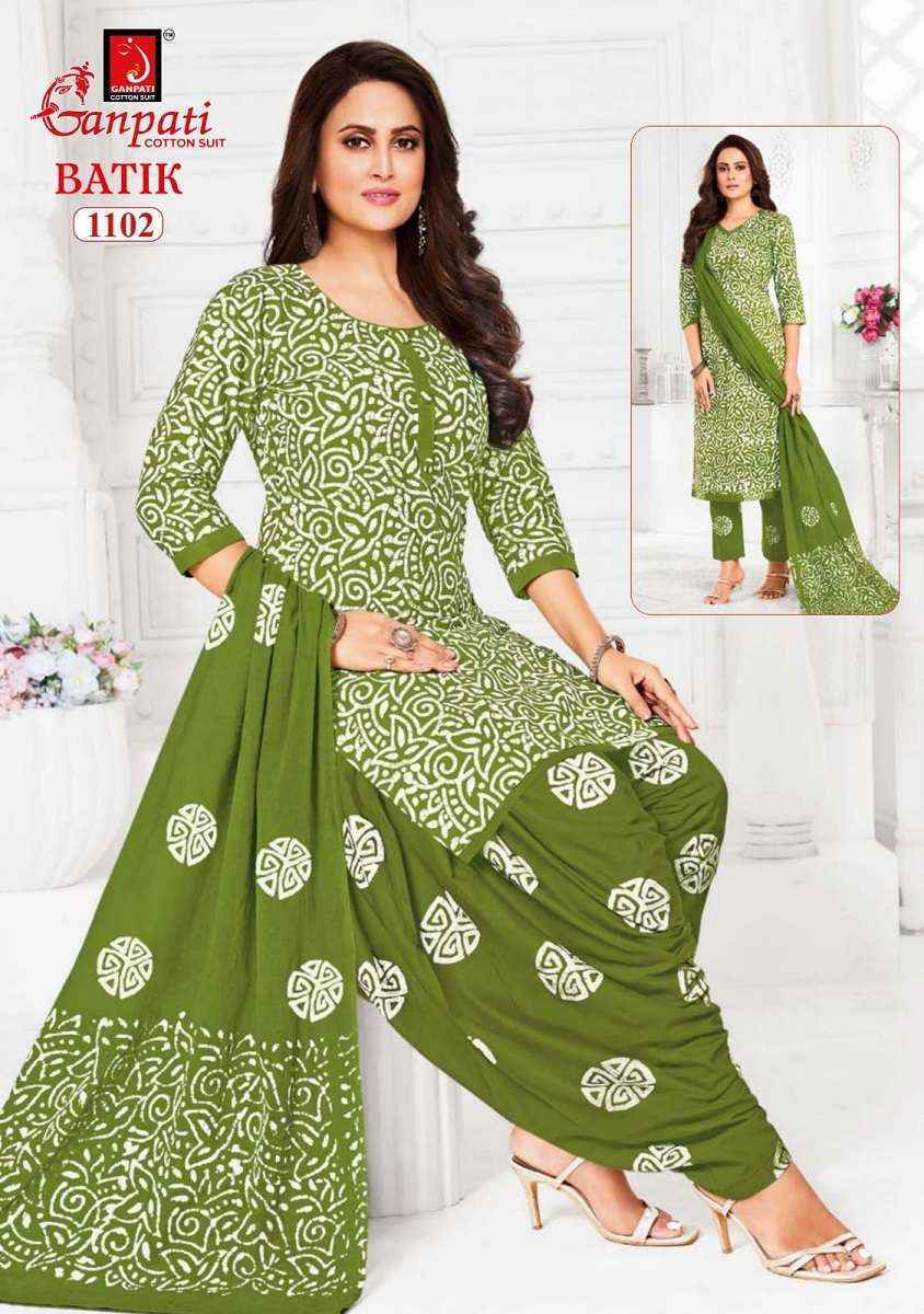 Ganpati Batik Patiyala Vol-11 Cotton Dress Material (12 pcs Catalogue)