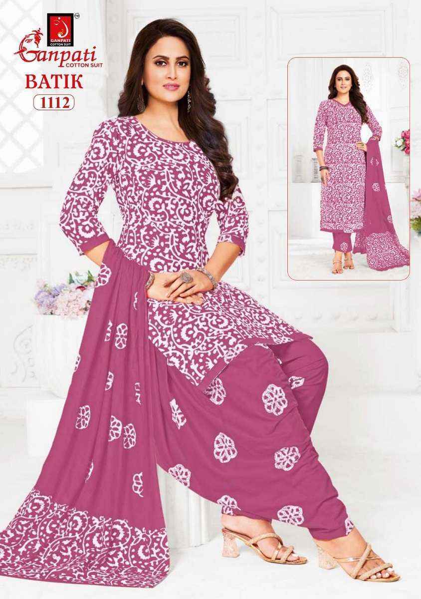 Ganpati Batik Patiyala Vol-11 Cotton Dress Material (12 pcs Catalogue)