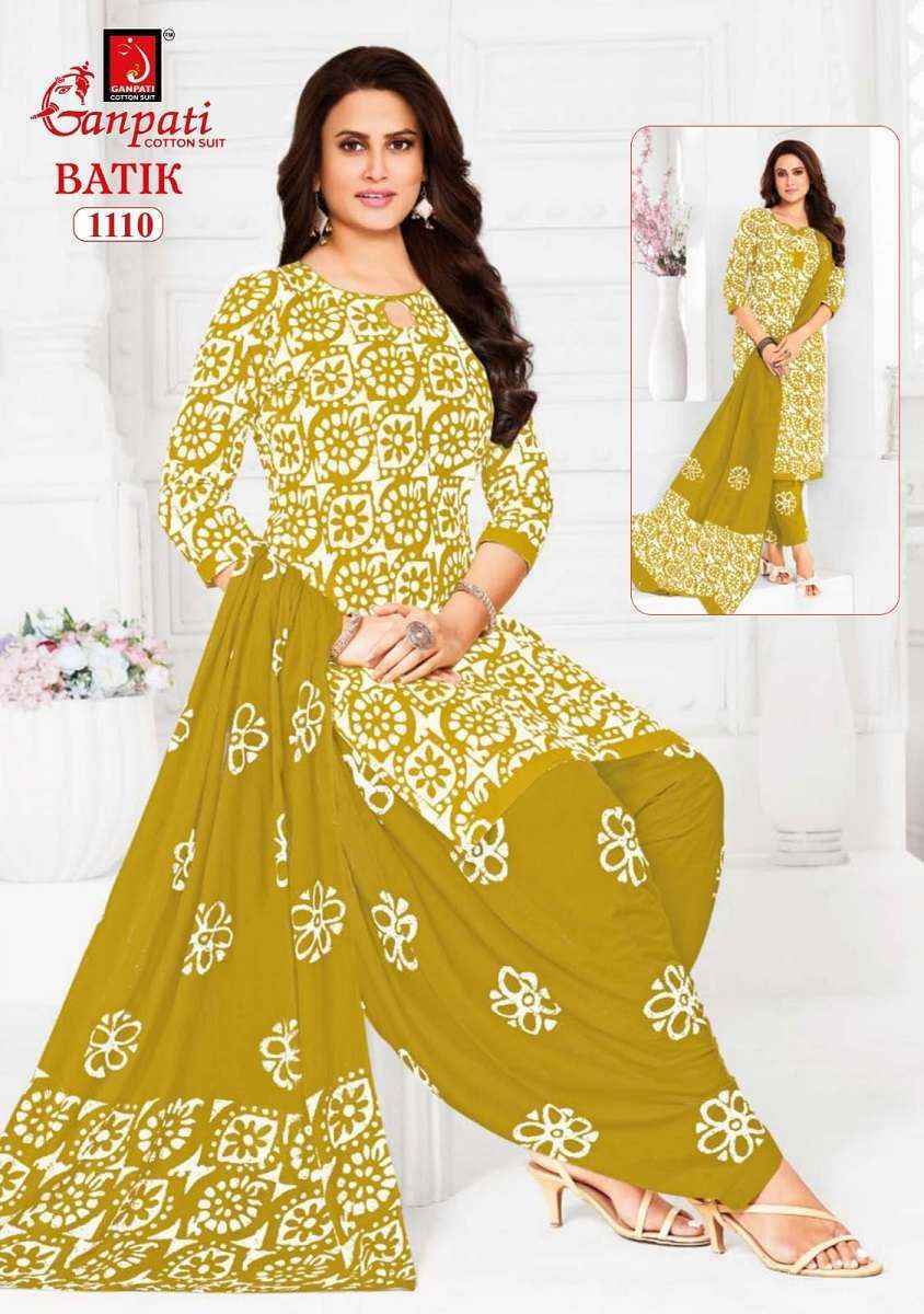 Ganpati Batik Patiyala Vol-11 Cotton Dress Material (12 pcs Catalogue)