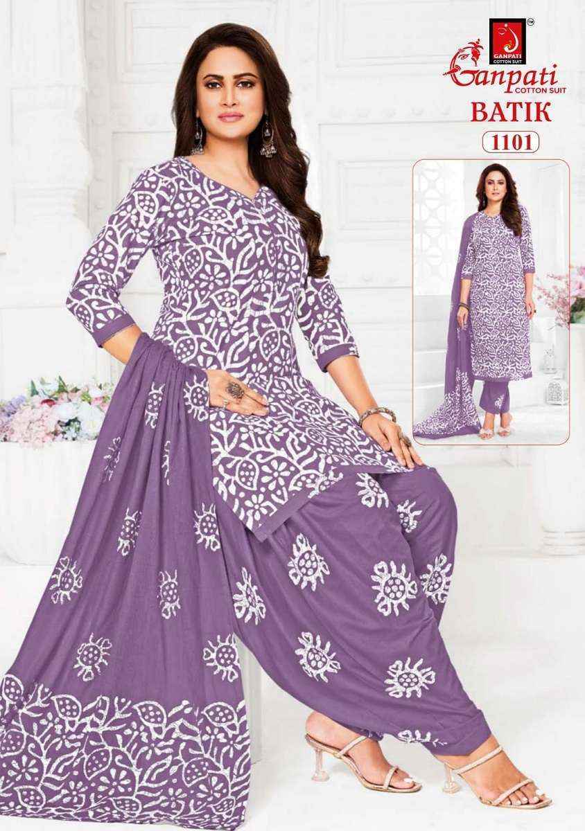 Ganpati Batik Patiyala Vol-11 Cotton Dress Material (12 pcs Catalogue)