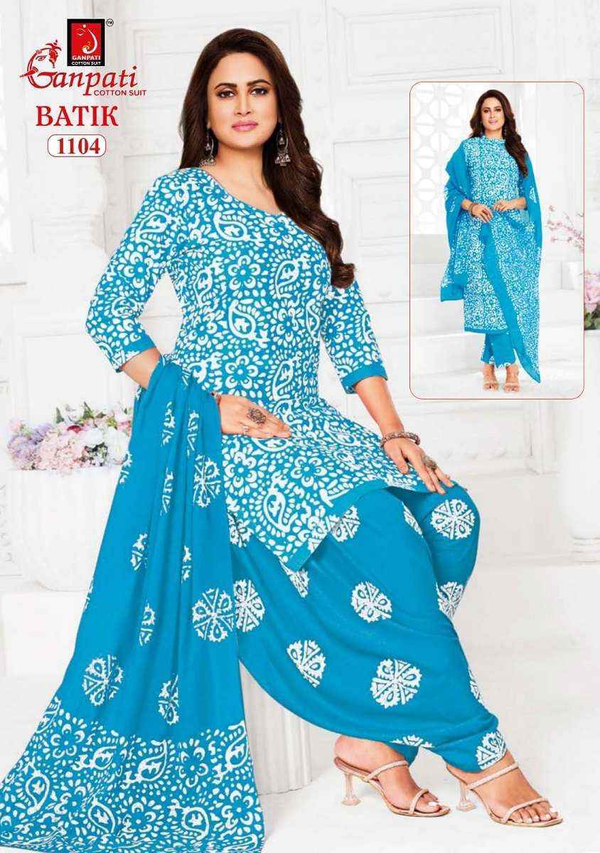 Ganpati Batik Patiyala Vol-11 Cotton Dress Material (12 pcs Catalogue)