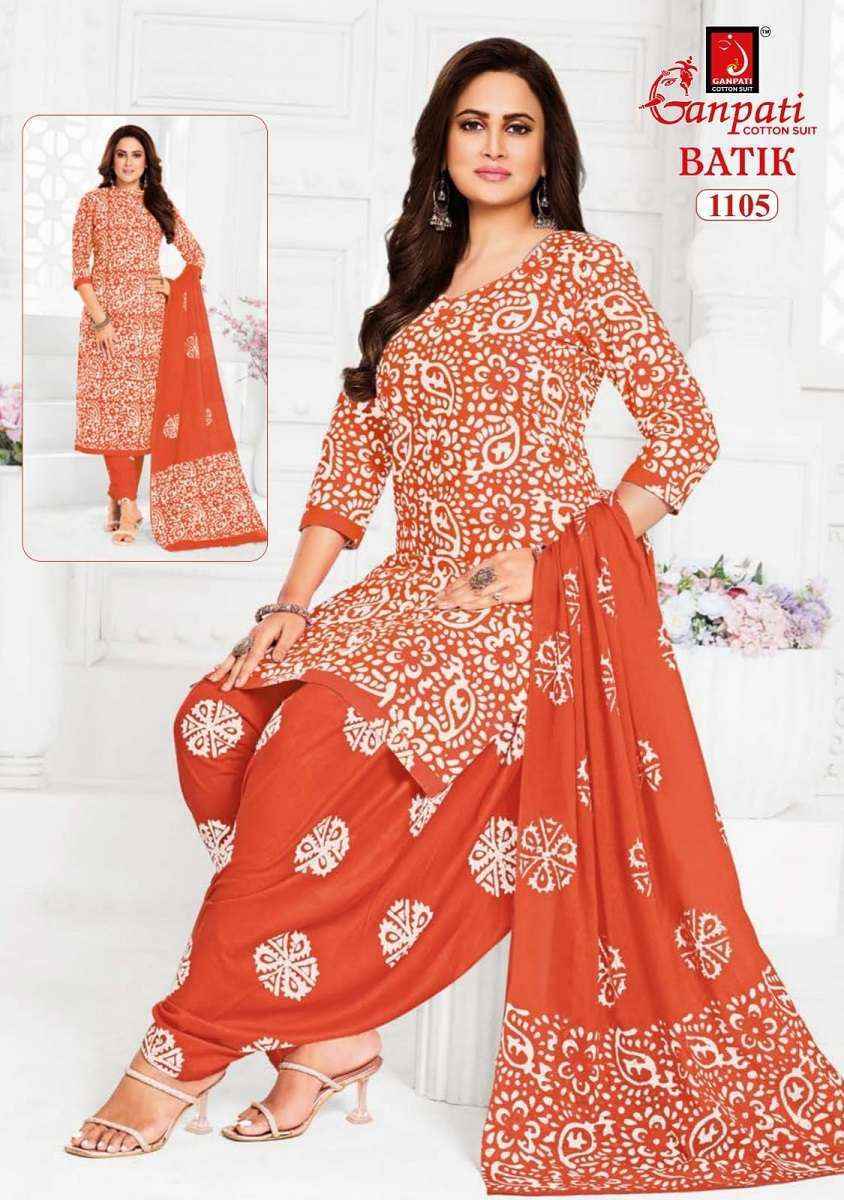 Ganpati Batik Patiyala Vol-11 Cotton Dress Material (12 pcs Catalogue)