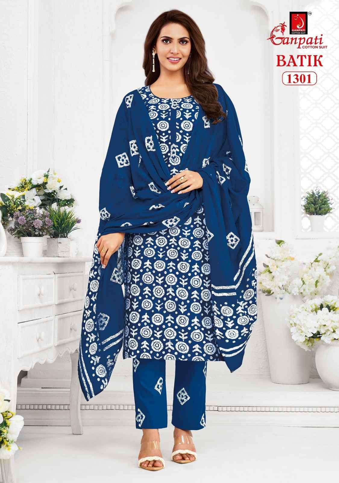 Ganpati Batik Vol-13 Readymade Cotton Dress (15 pcs Catalogue)