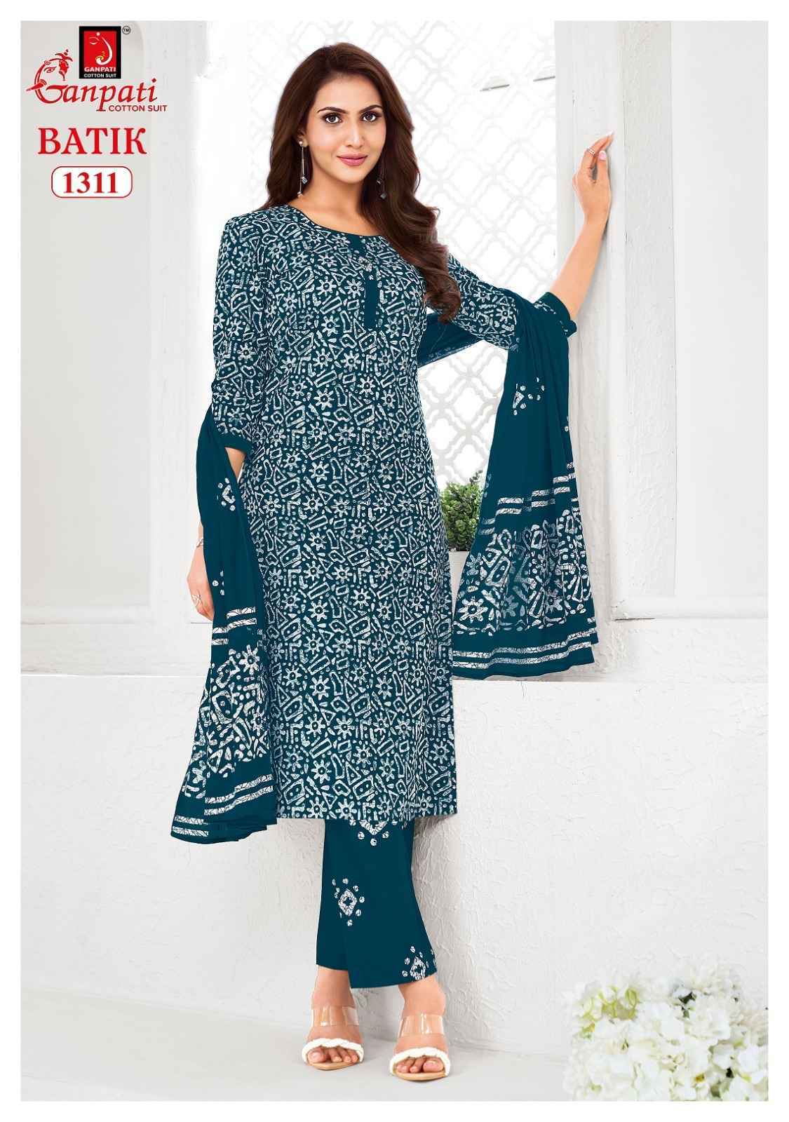 Ganpati Batik Vol-13 Readymade Cotton Dress (15 pcs Catalogue)